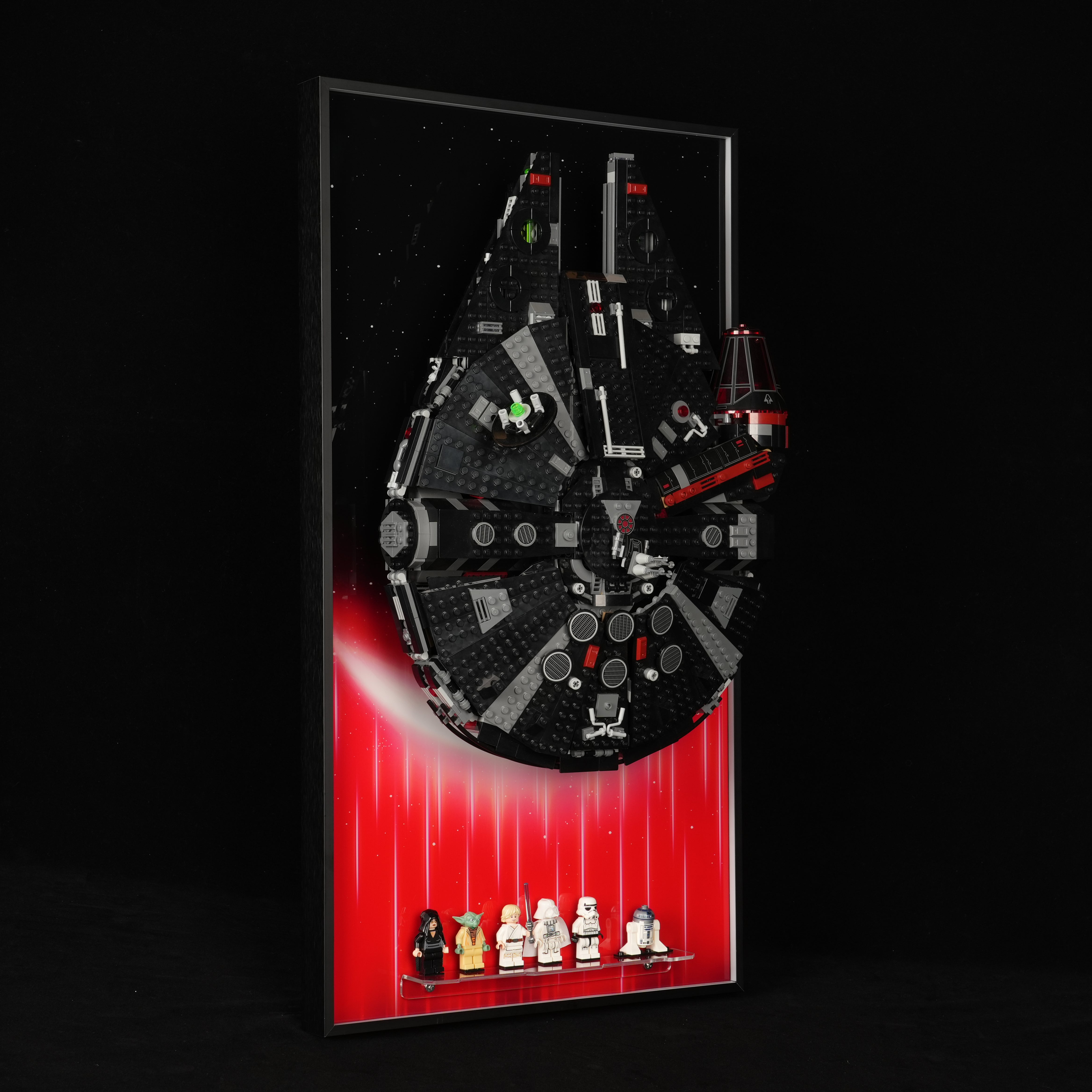 Support mural pour présentoir LEGO® 75257/75389 Star Wars Faucon Millenium/Faucon Noir (1353 pièces) (Ensemble LEGO non inclus)