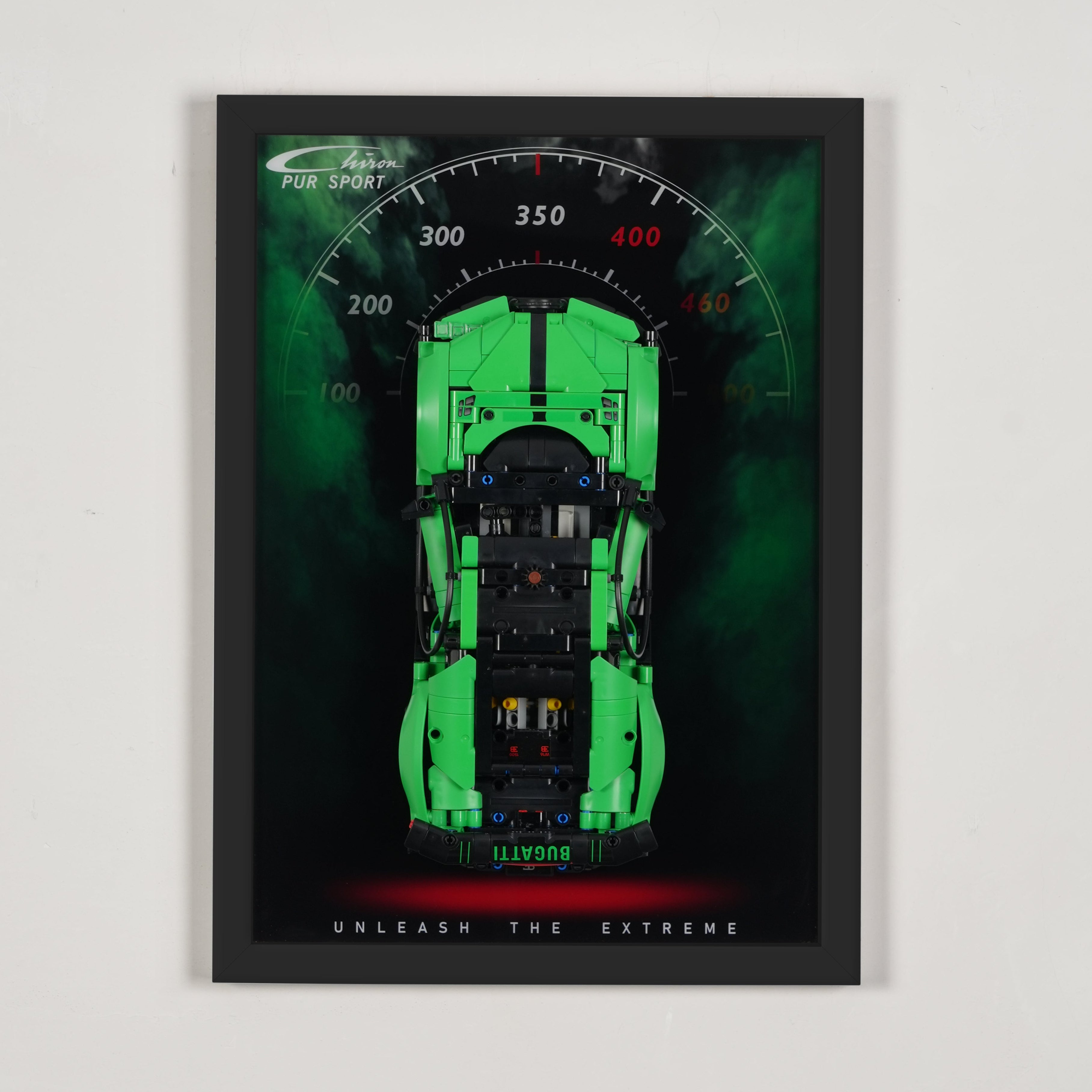 Display Wall Mount for LEGO® Technic™ 42241 Green Bugatti Chiron Pur Sport Hypercar (LEGO® Set NOT Include)