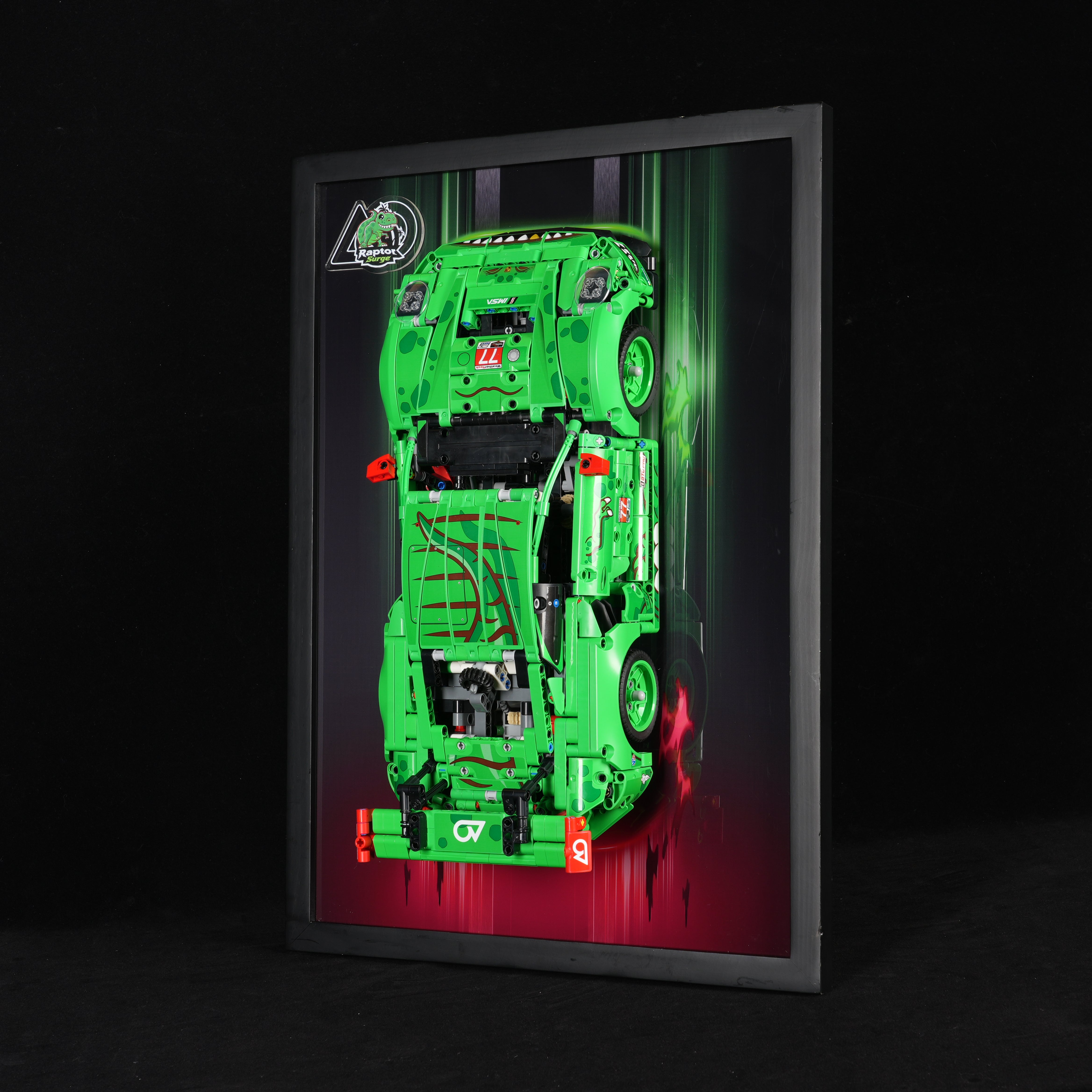 Acrylic Display Wall Mount For LEGO® Technic™ 42224 Porsche 911 GT3 R REXY AO Racing Car (LEGO® Set Not Included)