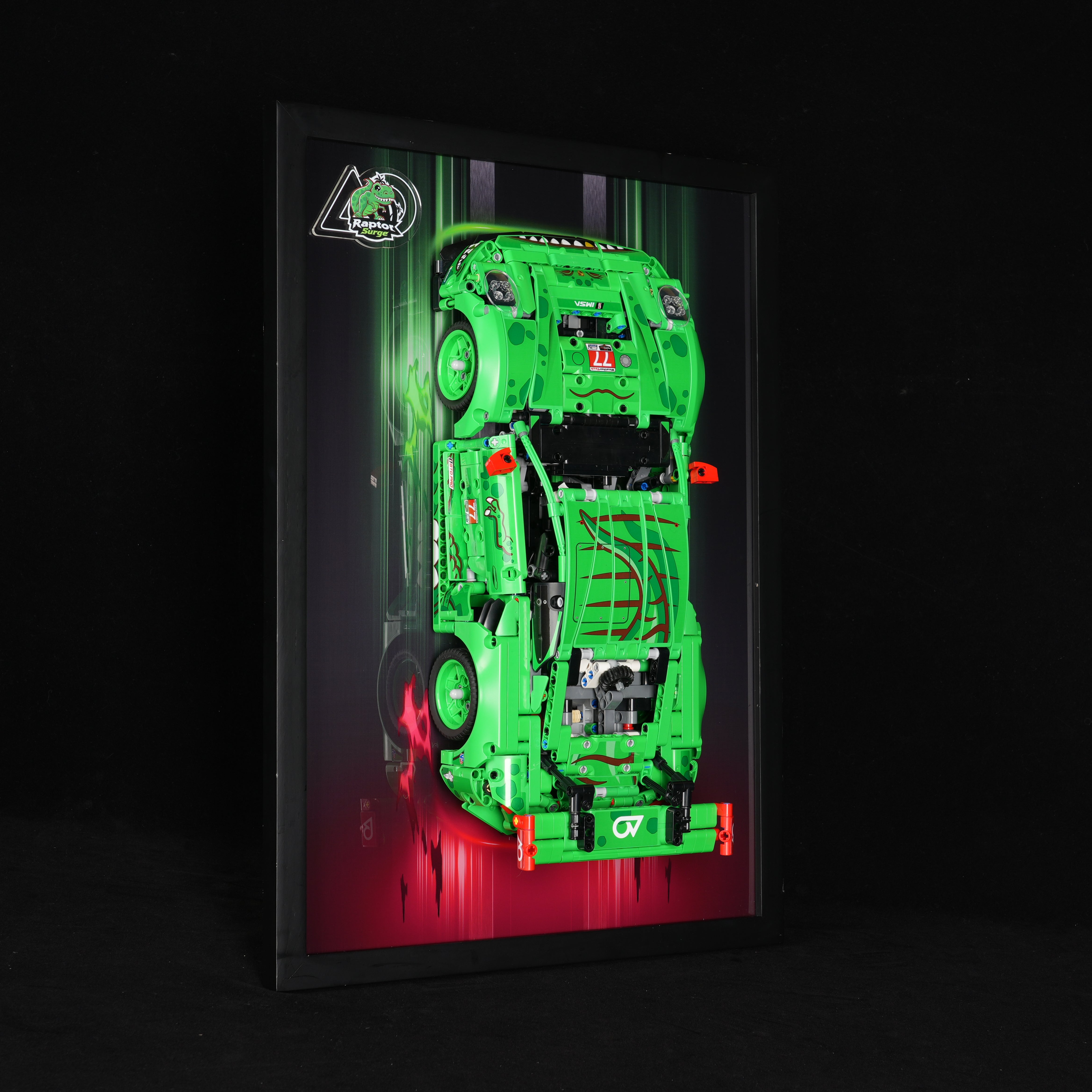 Acrylic Display Wall Mount For LEGO® Technic™ 42224 Porsche 911 GT3 R REXY AO Racing Car (LEGO® Set Not Included)