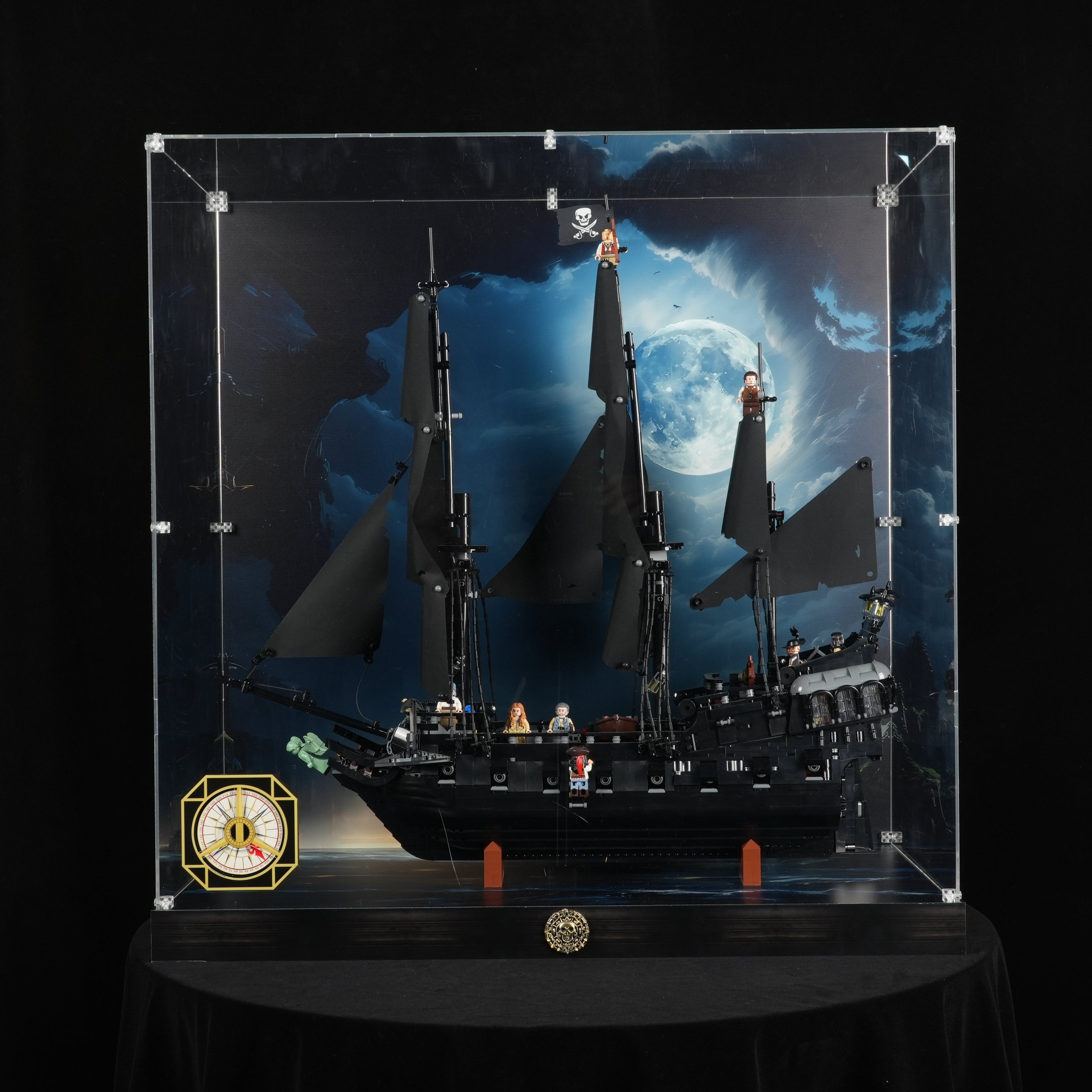 LED Light Acrylic Display Case for LEGO® Icons 10365 Captain Jack Sparrow's Pirate Ship (LEGO® Set Not Included)
