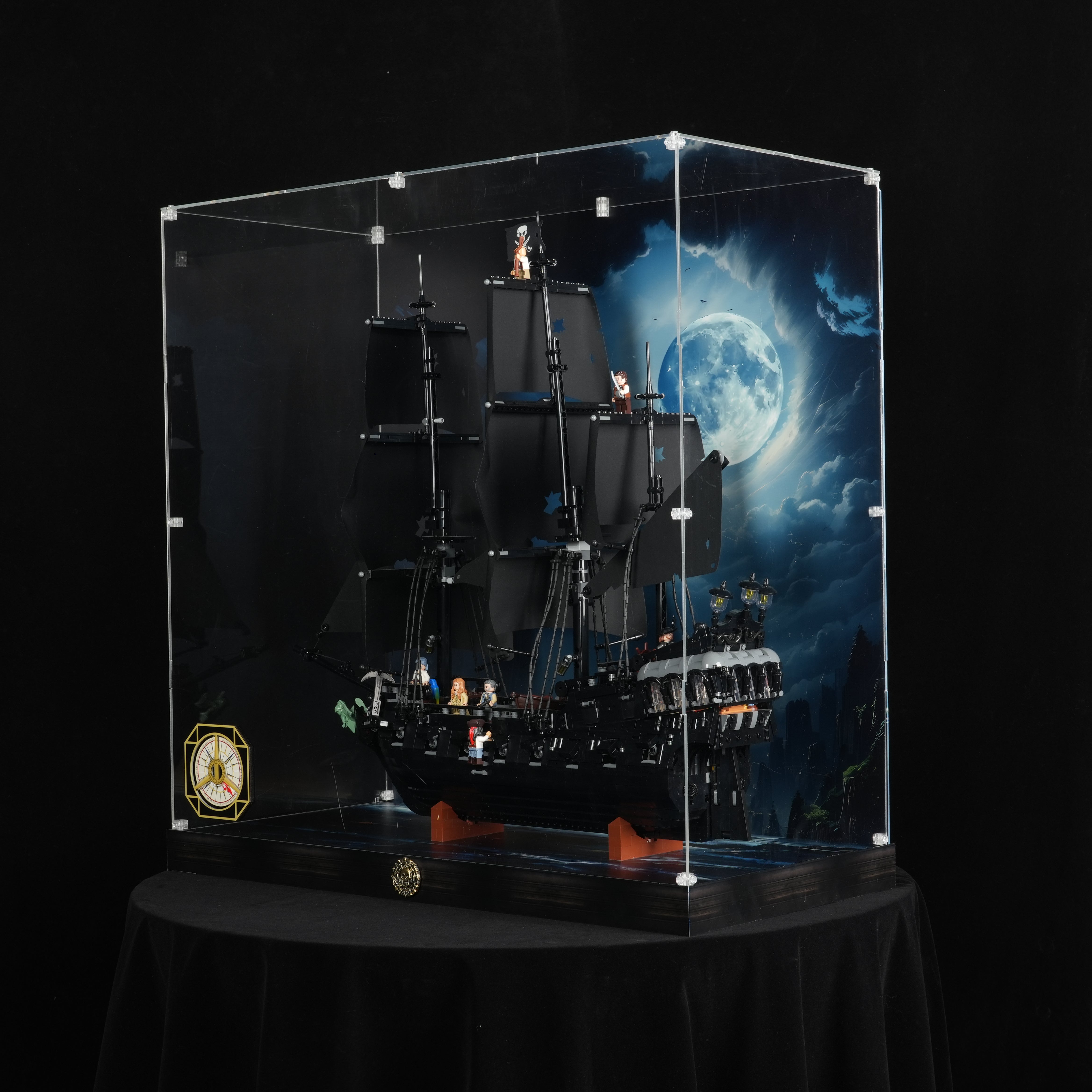 LED Light Acrylic Display Case for LEGO® Icons 10365 Captain Jack Sparrow's Pirate Ship (LEGO® Set Not Included)