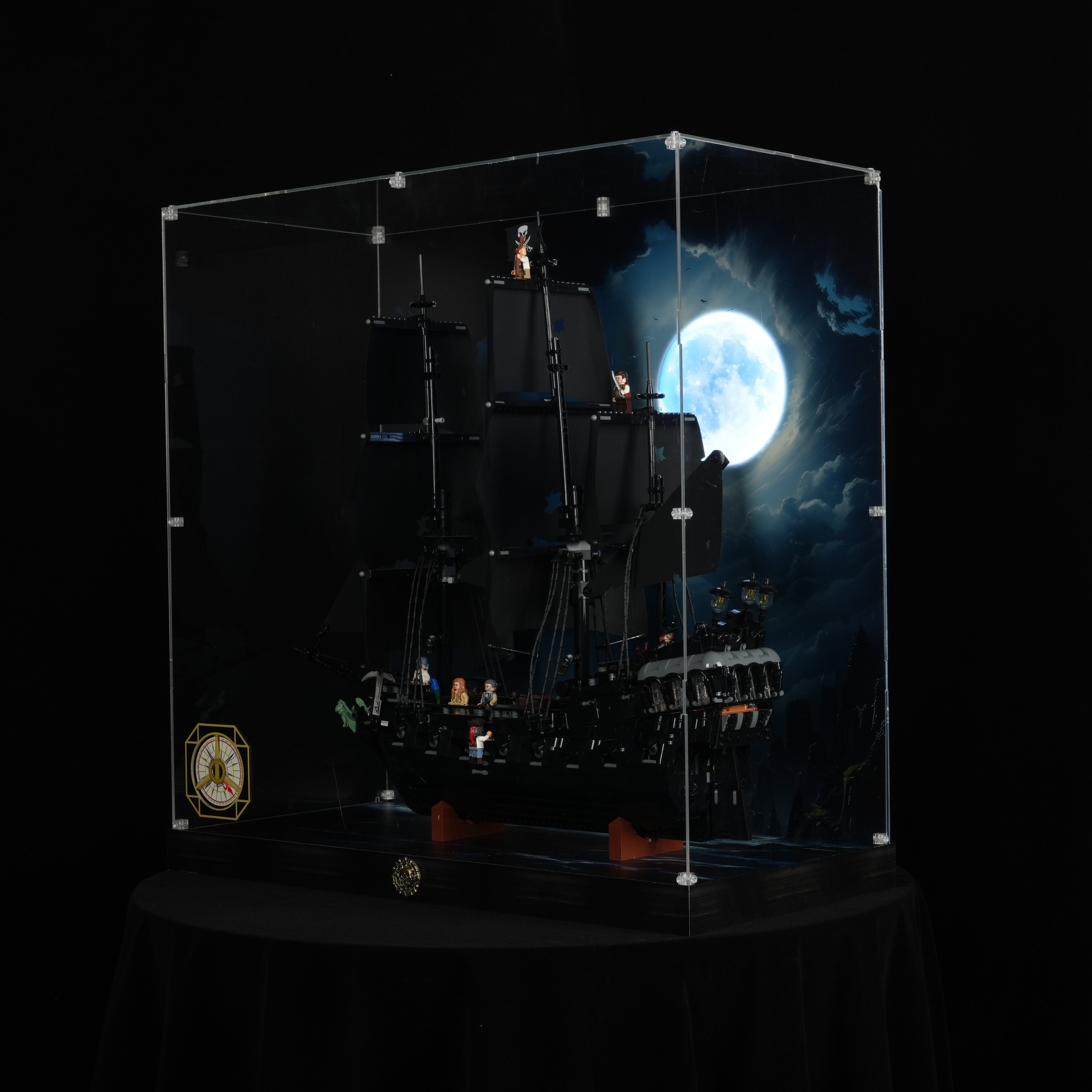 LED Light Acrylic Display Case for LEGO® Icons 10365 Captain Jack Sparrow's Pirate Ship (LEGO® Set Not Included)