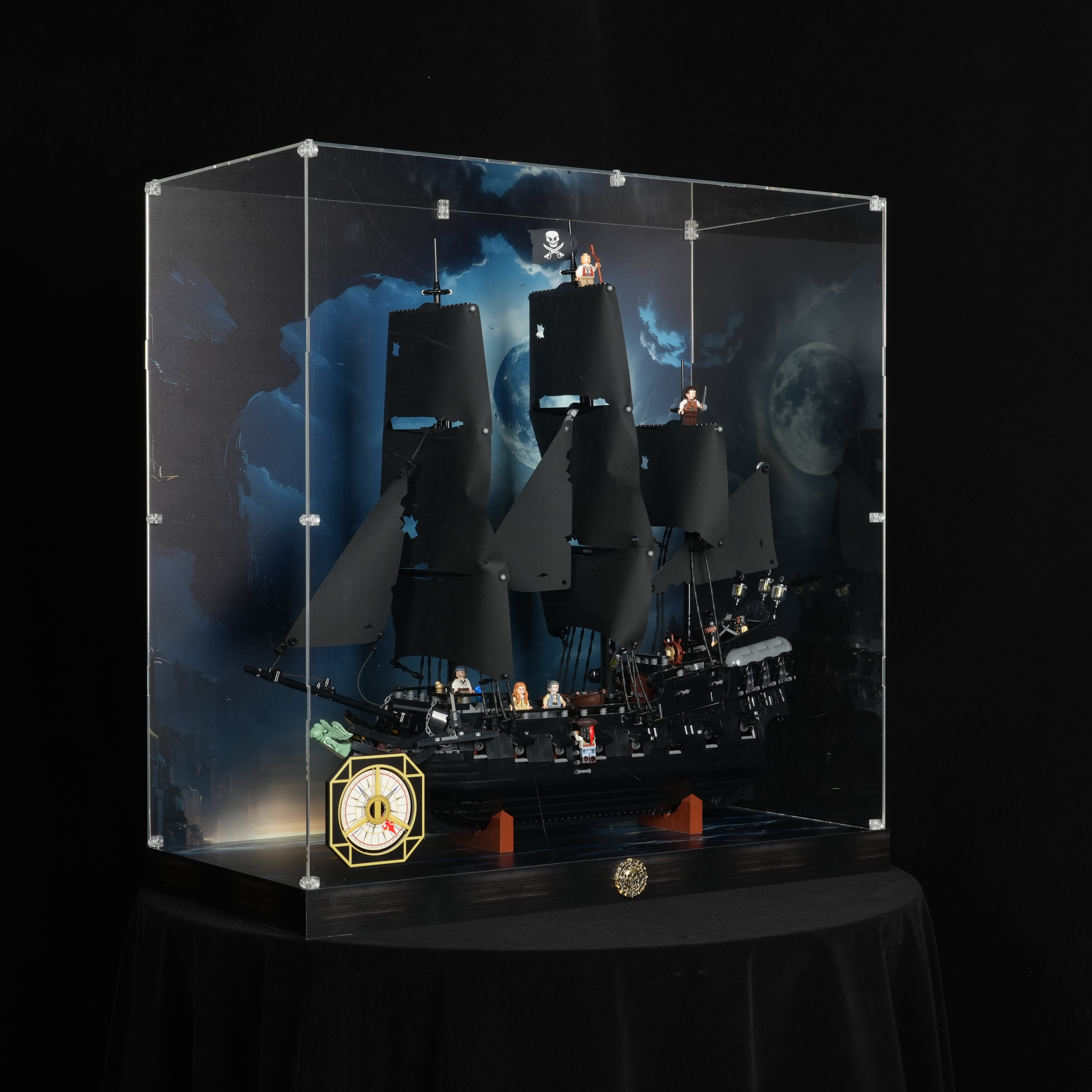 LED Light Acrylic Display Case for LEGO® Icons 10365 Captain Jack Sparrow's Pirate Ship (LEGO® Set Not Included)