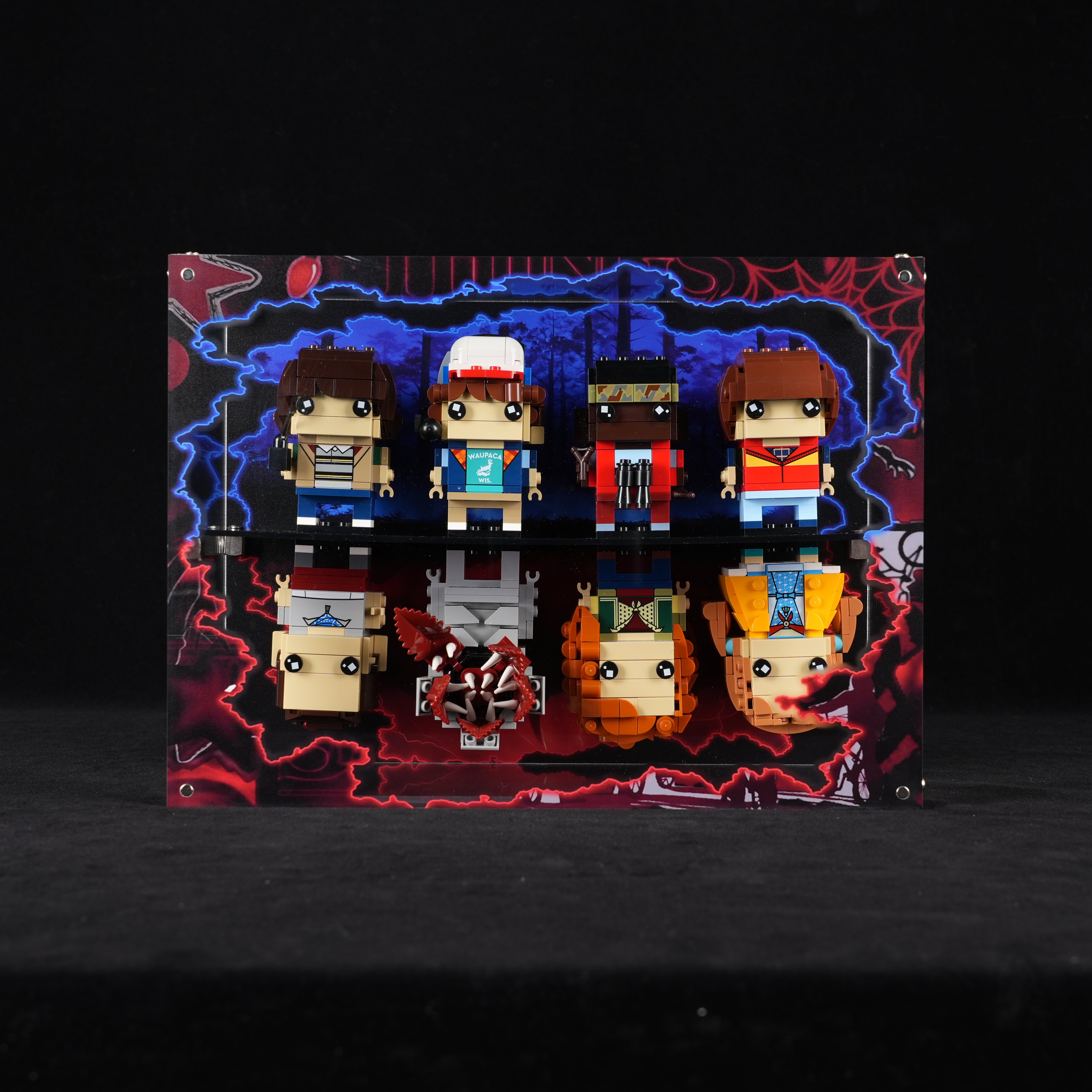 Acrylic Display Case for LEGO® BrickHeadz Stranger Things™ 40879 & 40801  Eleven, Max, Demogorgon and Holly Figure;Mike, Dustin, Lucas and Will Figures (LEGO® Set NOT Include)