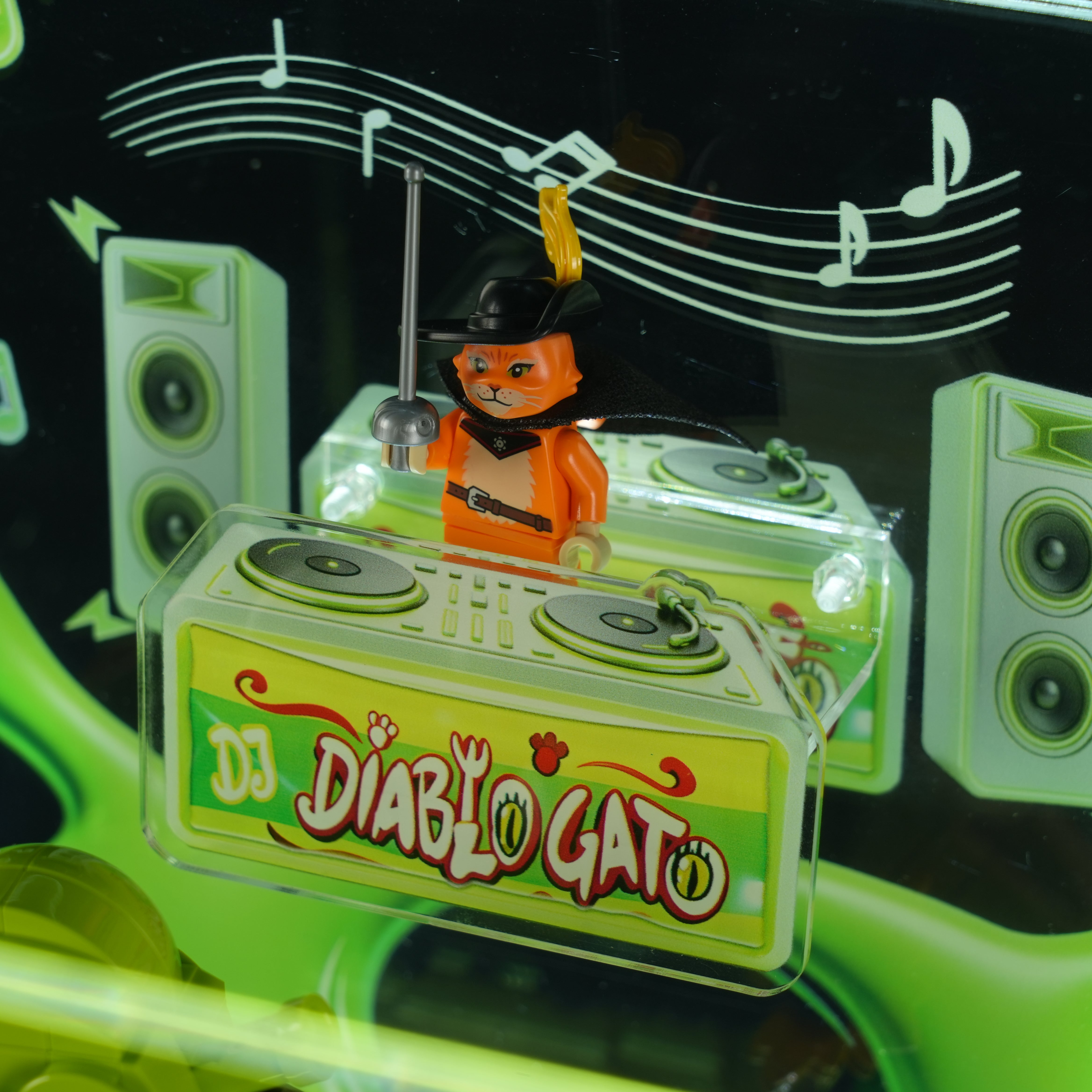 LED Light Acrylic Display Case for LEGO® 72423 Shrek, Donkey & Puss in Boots (LEGO® Set Not Included).