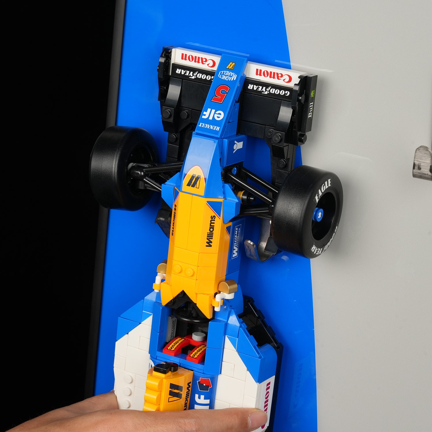 Acrylic Display Wall Mount for LEGO® Icons 10330+10353+11375 - McLaren MP4/4 & Ayrton Senna + Williams Racing FW14B & Nigel Mansell + Ferrari F2004 & Michael Schumacher F1 Car (LEGO® Set NOT Include)
