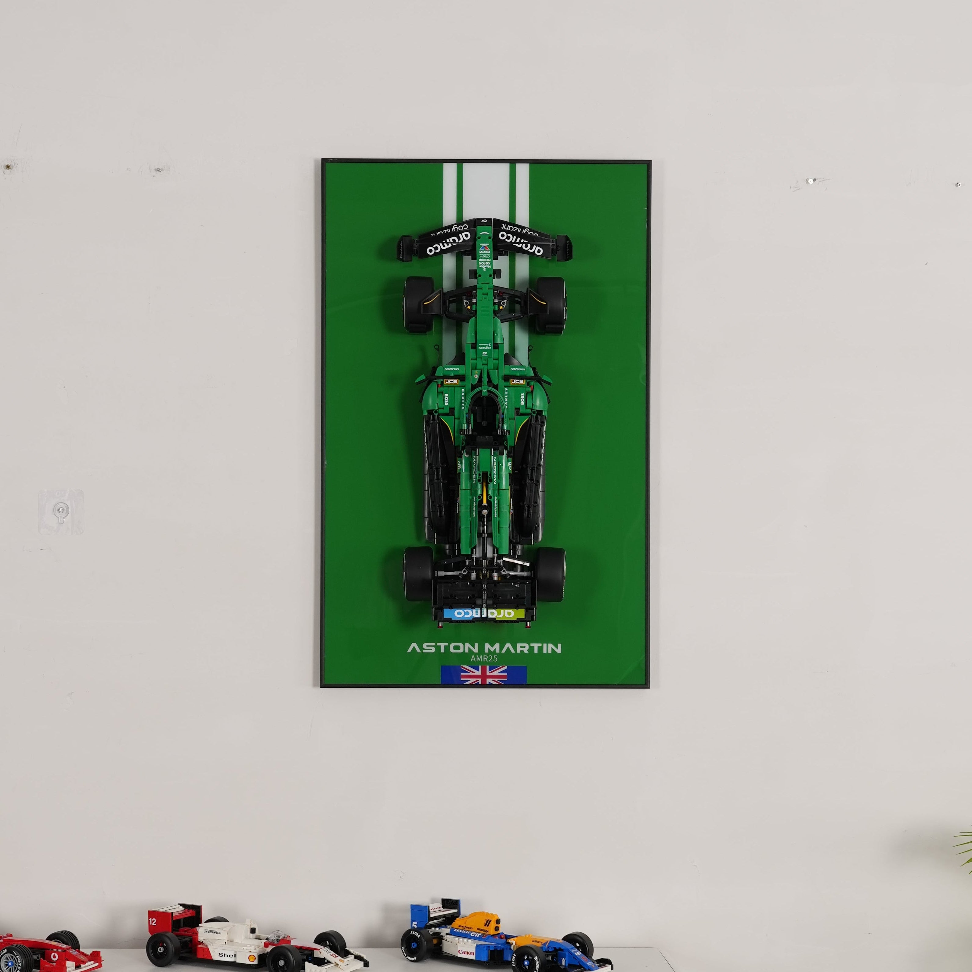 Acrylic Display Wall Mount for LEGO® Technic 42240 Aston Martin Aramco AMR25 F1® Car (LEGO® Set NOT Include)