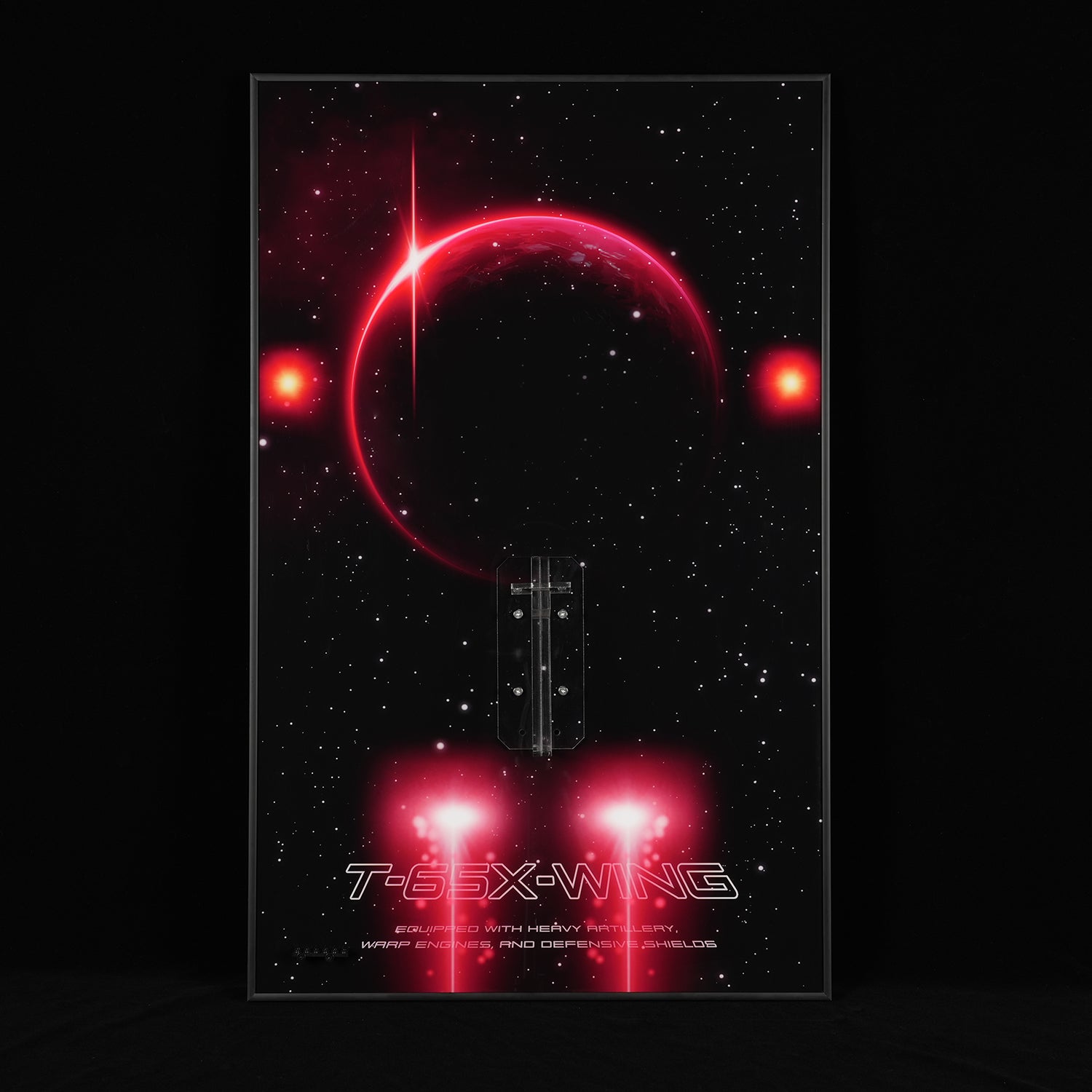 Acrylic Display Wall Mount For LEGO® Star Wars 75355 X-Wing Starfighter™ (LEGO® Set Not Included)