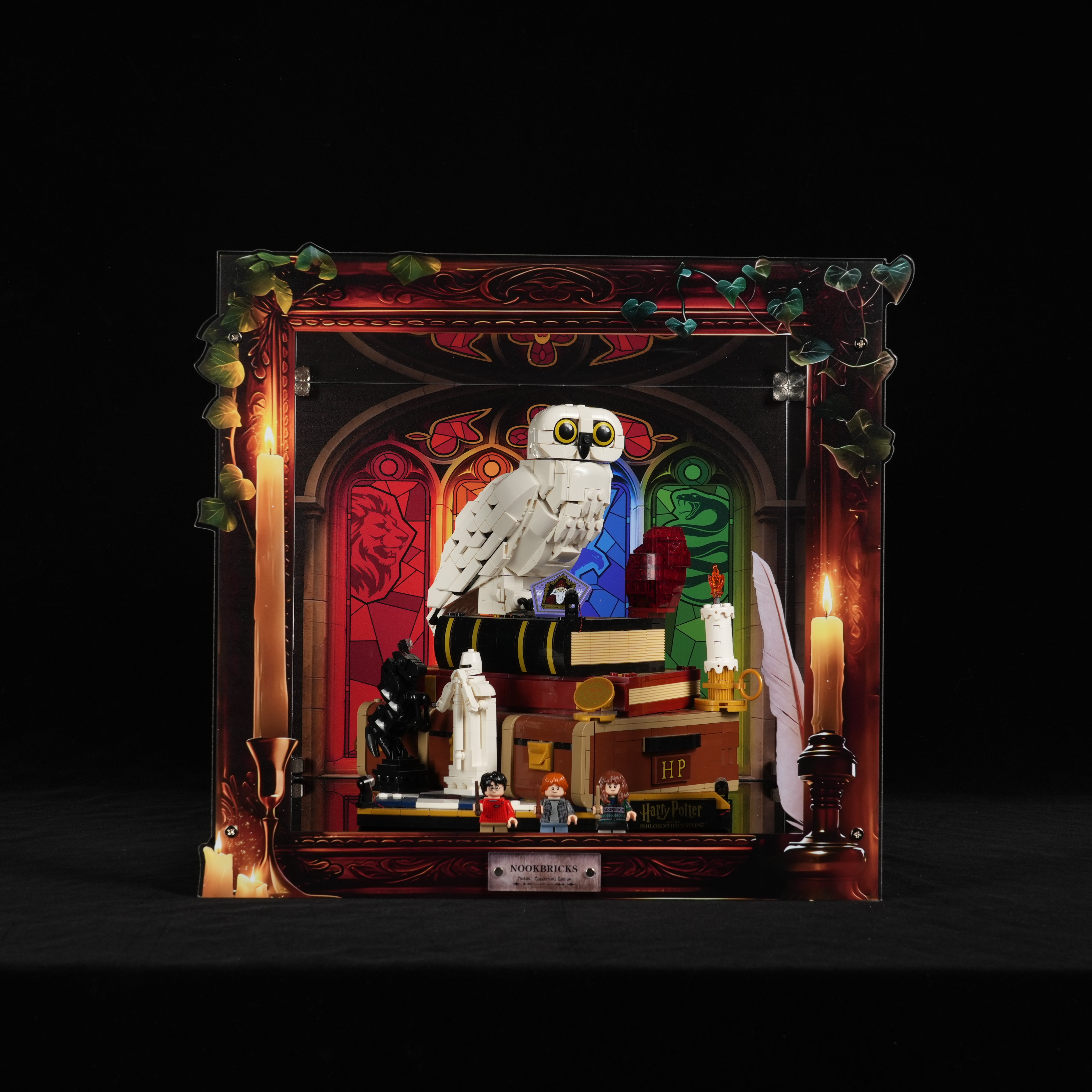 LED Light Acrylic Display Case for LEGO® Harry Potter™ 76466 Sorcerer's Stone – Collectors' Edition (LEGO® Set NOT Include)