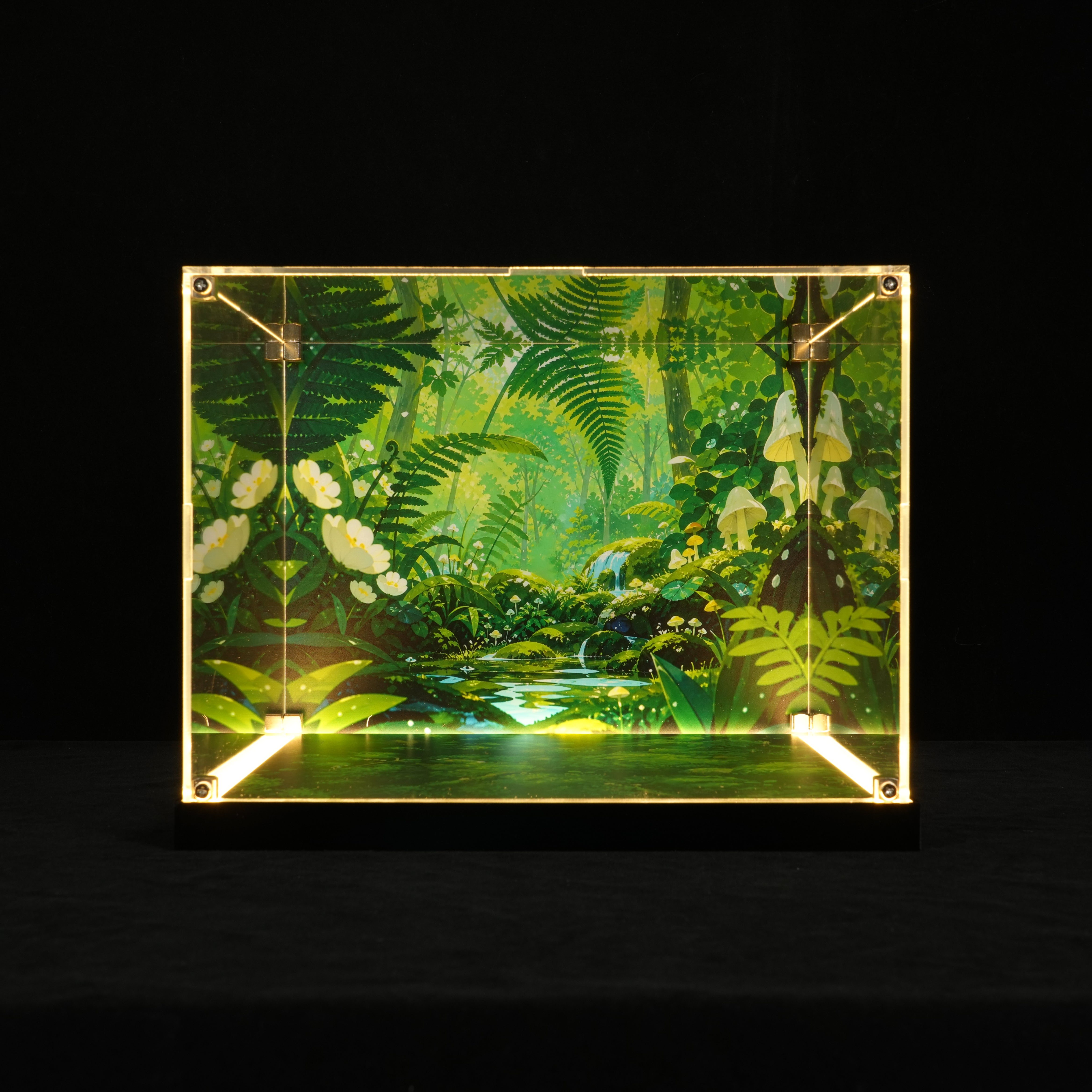 LED Light Acrylic Display Case for LEGO® Botanicals 11505 Woodland Mushrooms (LEGO® Set NOT Include)
