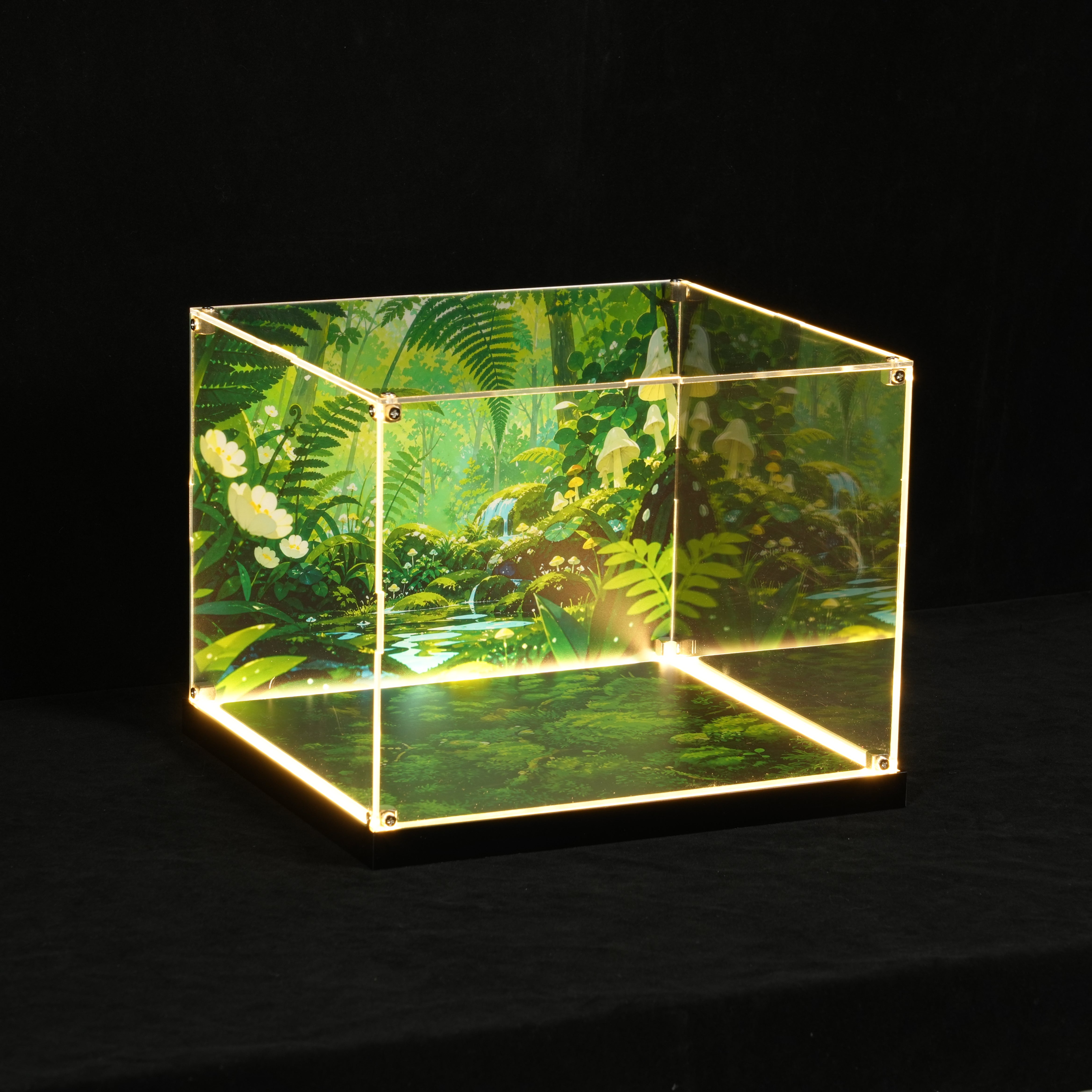 LED Light Acrylic Display Case for LEGO® Botanicals 11505 Woodland Mushrooms (LEGO® Set NOT Include)