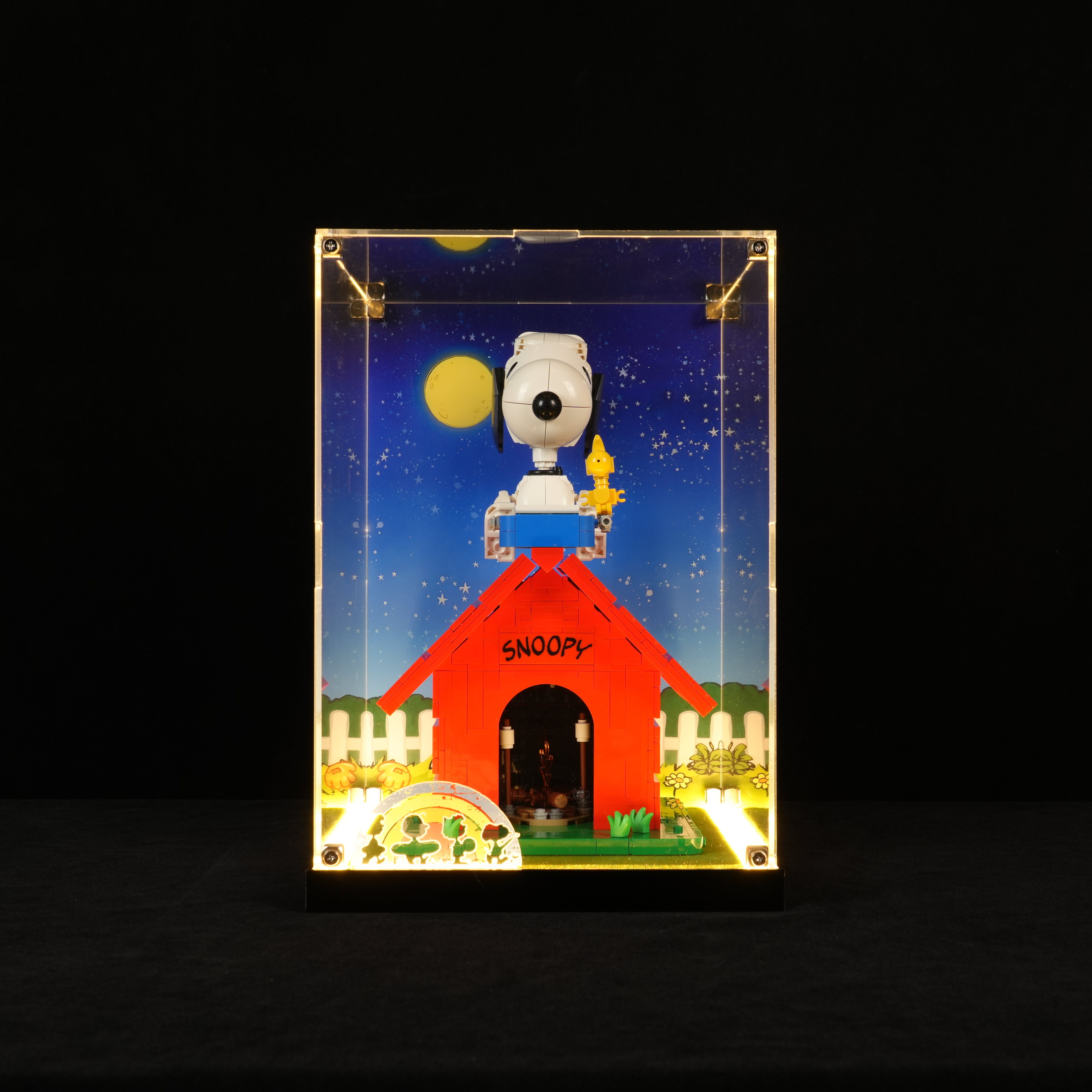 LED Light Acrylic Display Case for LEGO® Ideas 21368 Peanuts: Snoopy's Doghouse (LEGO® Set NOT Include)