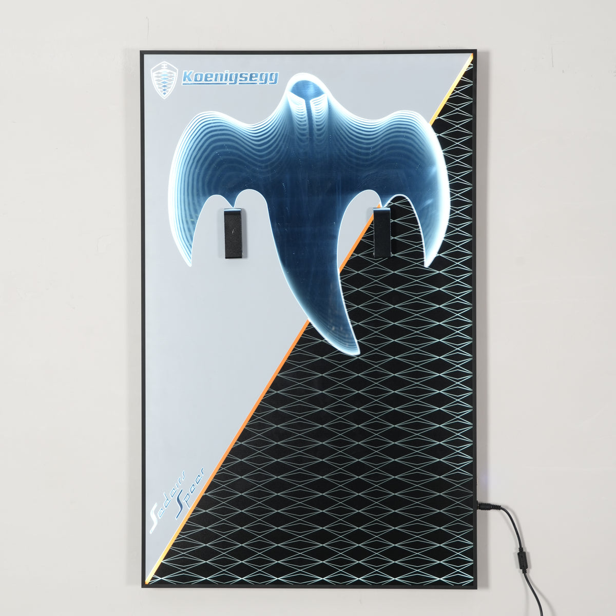 Acrylic Display Wall Mount for Technic 42232 Koenigsegg Sadair's Spear Megacar (LEGO® Set Not Included).