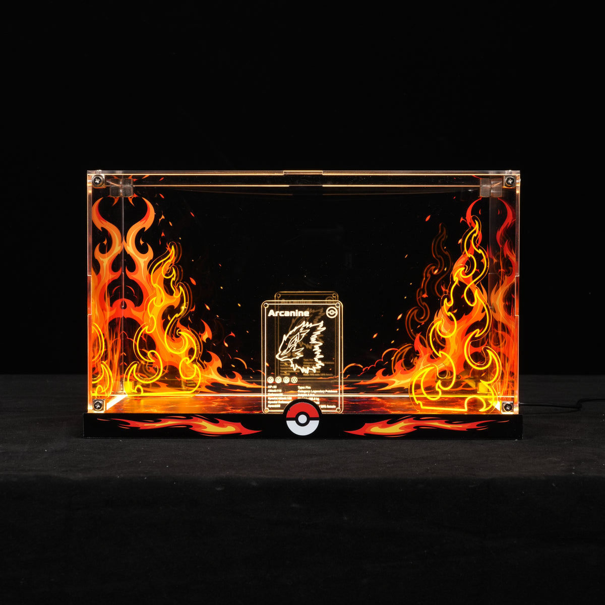 LED Light Acrylic Display Case for LEGO® Pokémon 72160 Arcanine (LEGO® Set NOT Include)