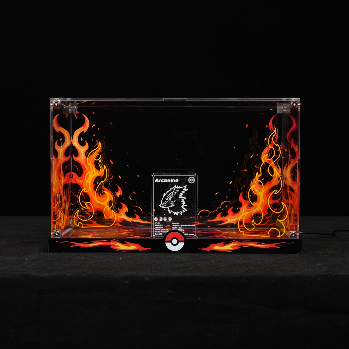 LED Light Acrylic Display Case for LEGO® Pokémon 72160 Arcanine (LEGO® Set NOT Include)
