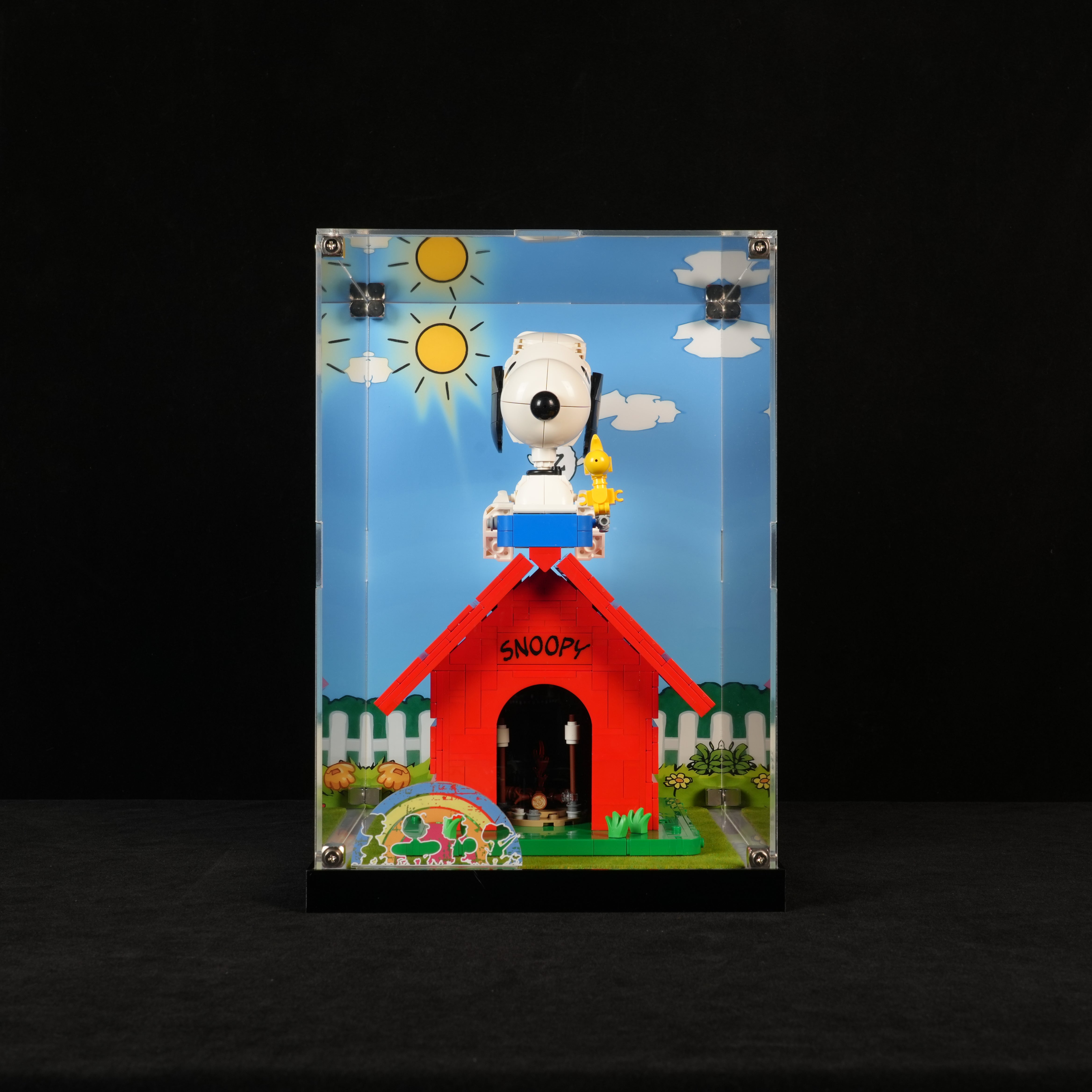 LED Light Acrylic Display Case for LEGO® Ideas 21368 Peanuts: Snoopy's Doghouse (LEGO® Set NOT Include)