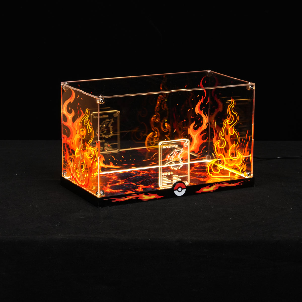 LED Light Acrylic Display Case for LEGO® Pokémon 72160 Arcanine (LEGO® Set NOT Include)