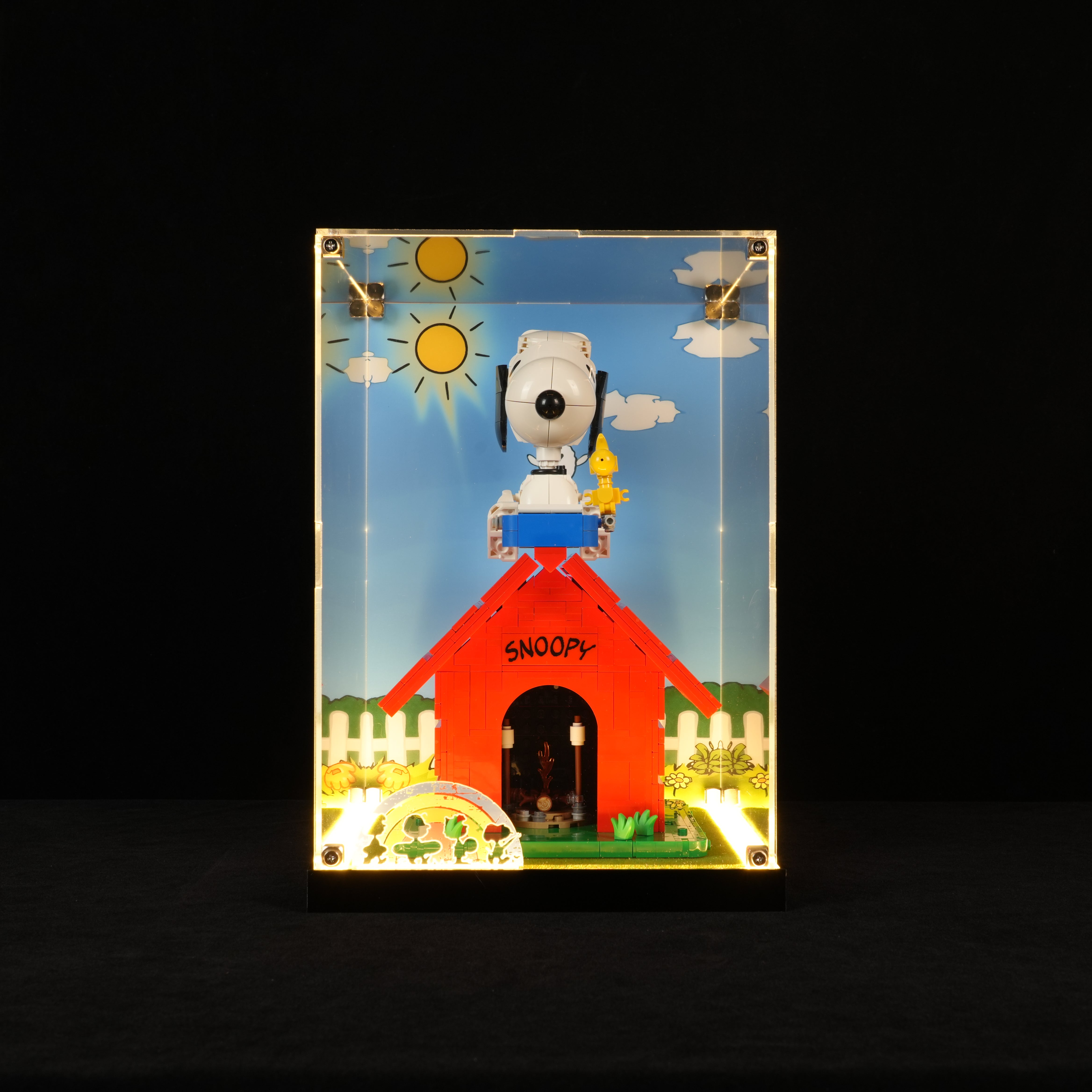 LED Light Acrylic Display Case for LEGO® Ideas 21368 Peanuts: Snoopy's Doghouse (LEGO® Set NOT Include)