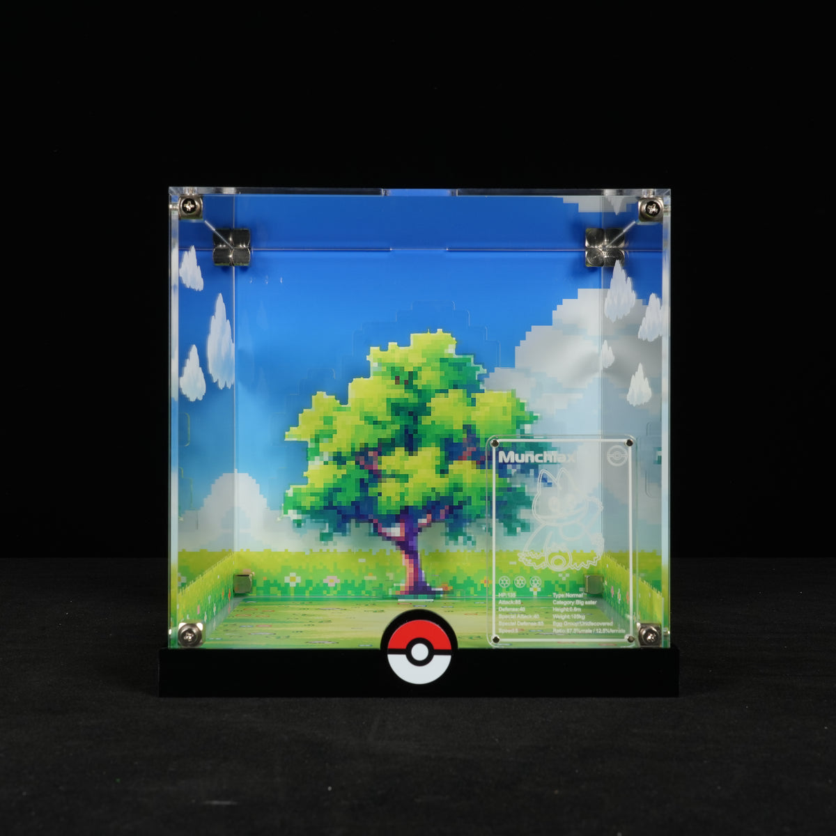 LED Light Acrylic Display Case for LEGO® Pokémon 72150 Munchlax (LEGO® Set Not Included).