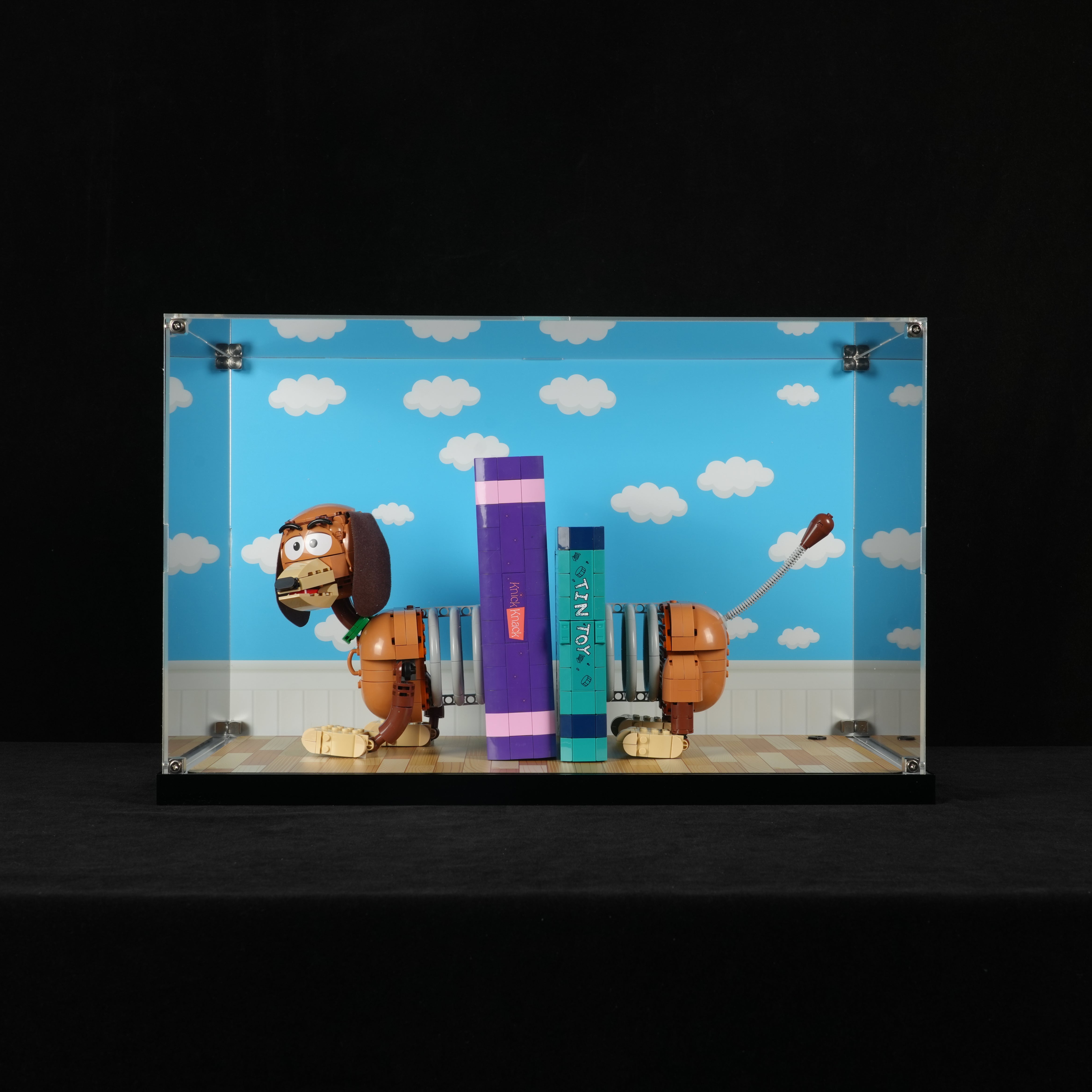 LED Light Acrylic Display Case for LEGO® Disney™ 43301 Toy Story Slinky Dog Bookends (LEGO® Set NOT Include)