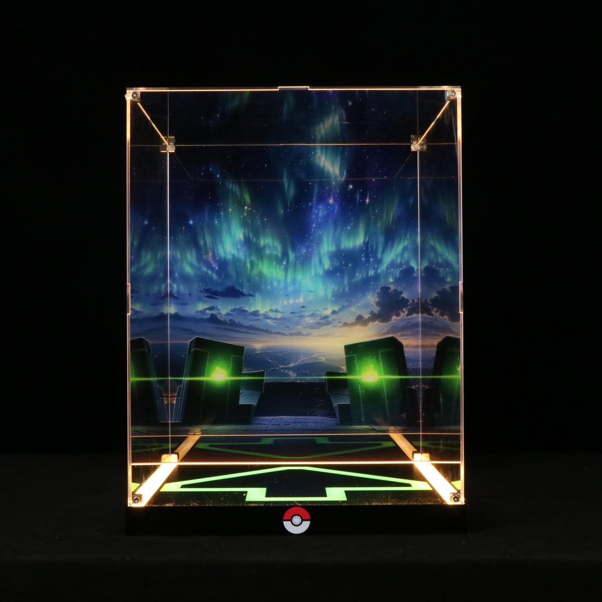 LED Light Acrylic Display Case for LEGO® Pokémon 72168 Rayquaza (LEGO® Set NOT Include)