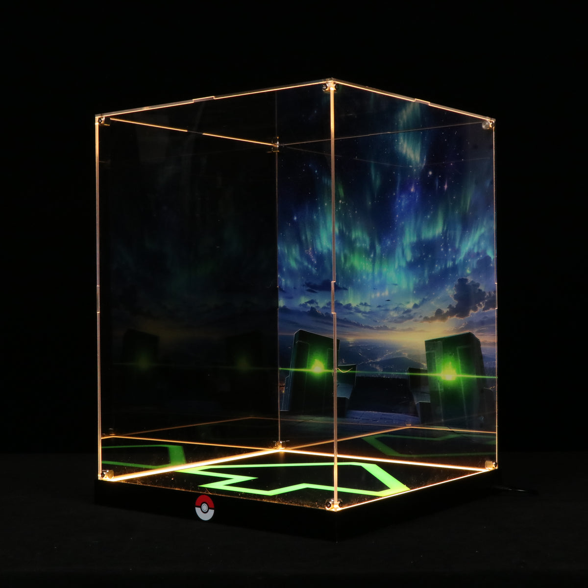 LED Light Acrylic Display Case for LEGO® Pokémon 72168 Rayquaza (LEGO® Set NOT Include)