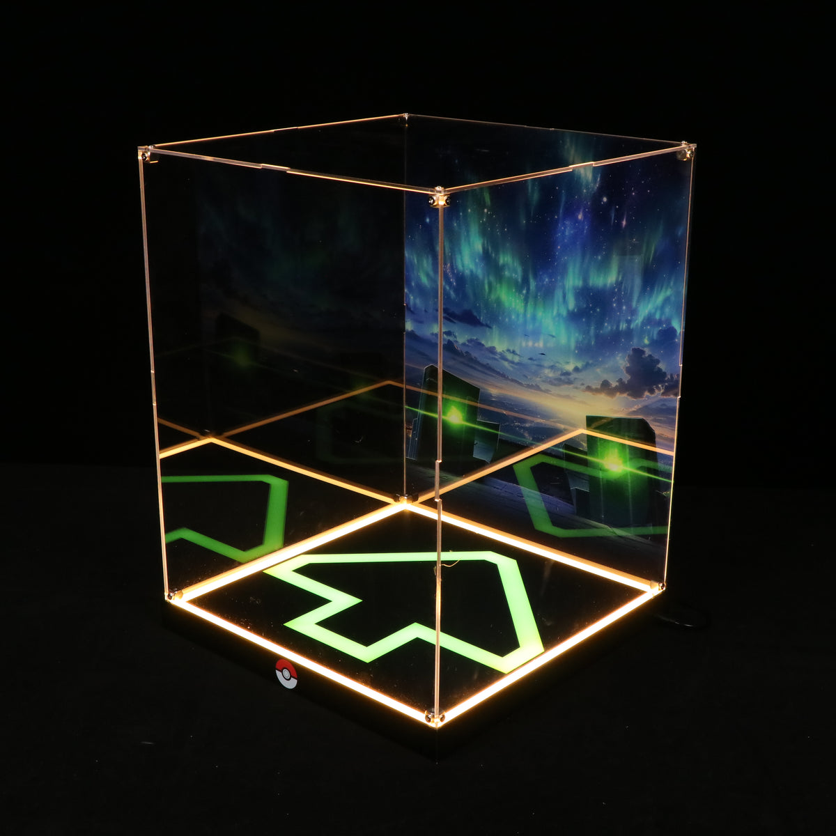 LED Light Acrylic Display Case for LEGO® Pokémon 72168 Rayquaza (LEGO® Set NOT Include)