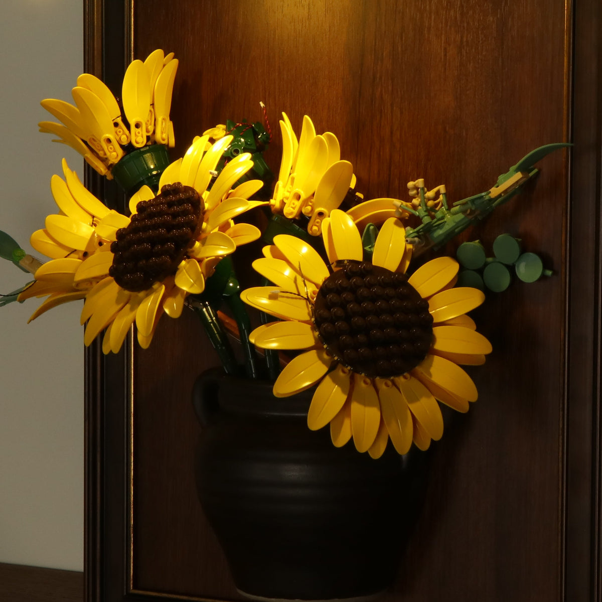 LED Light Display Wall Mount for LEGO® Botanicals 11502 Sunflower Bouquet (LEGO® Set NOT Included)