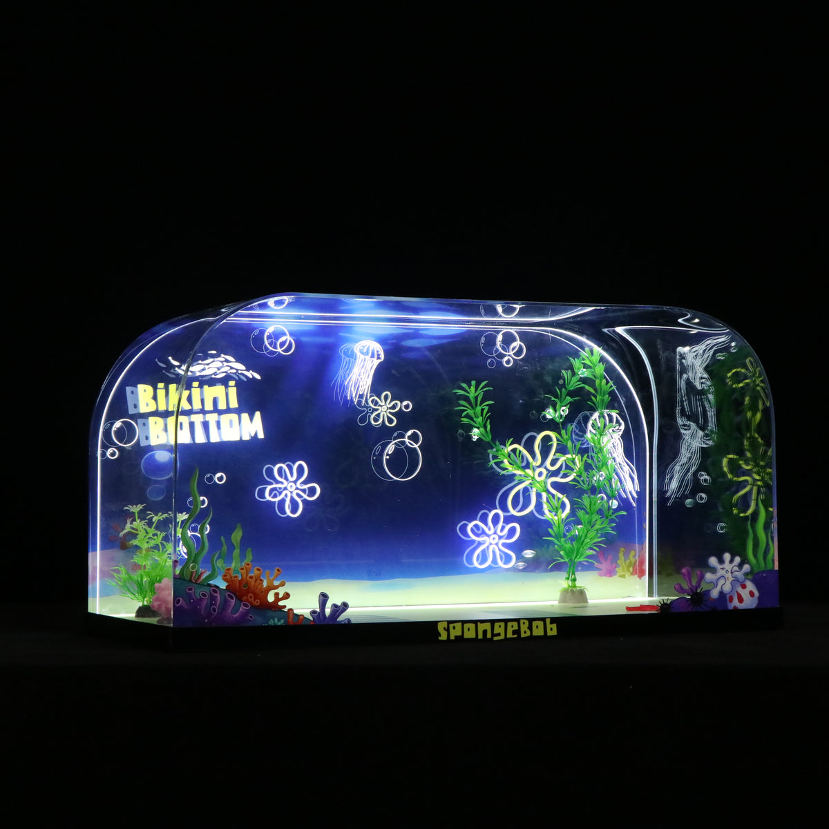 One-Piece Design LED Light Acrylic Display Case for LEGO® Icons 11386 SpongeBob SquarePants™: Bikini Bottom (LEGO® Set Not Included)