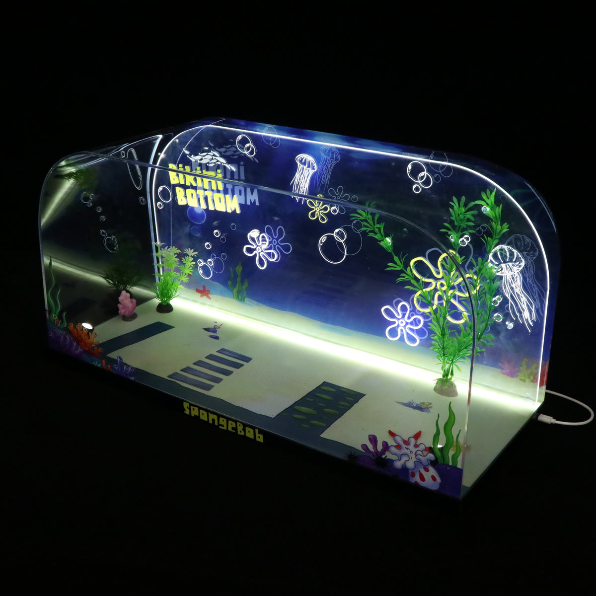 One-Piece Design LED Light Acrylic Display Case for LEGO® Icons 11386 SpongeBob SquarePants™: Bikini Bottom (LEGO® Set Not Included)