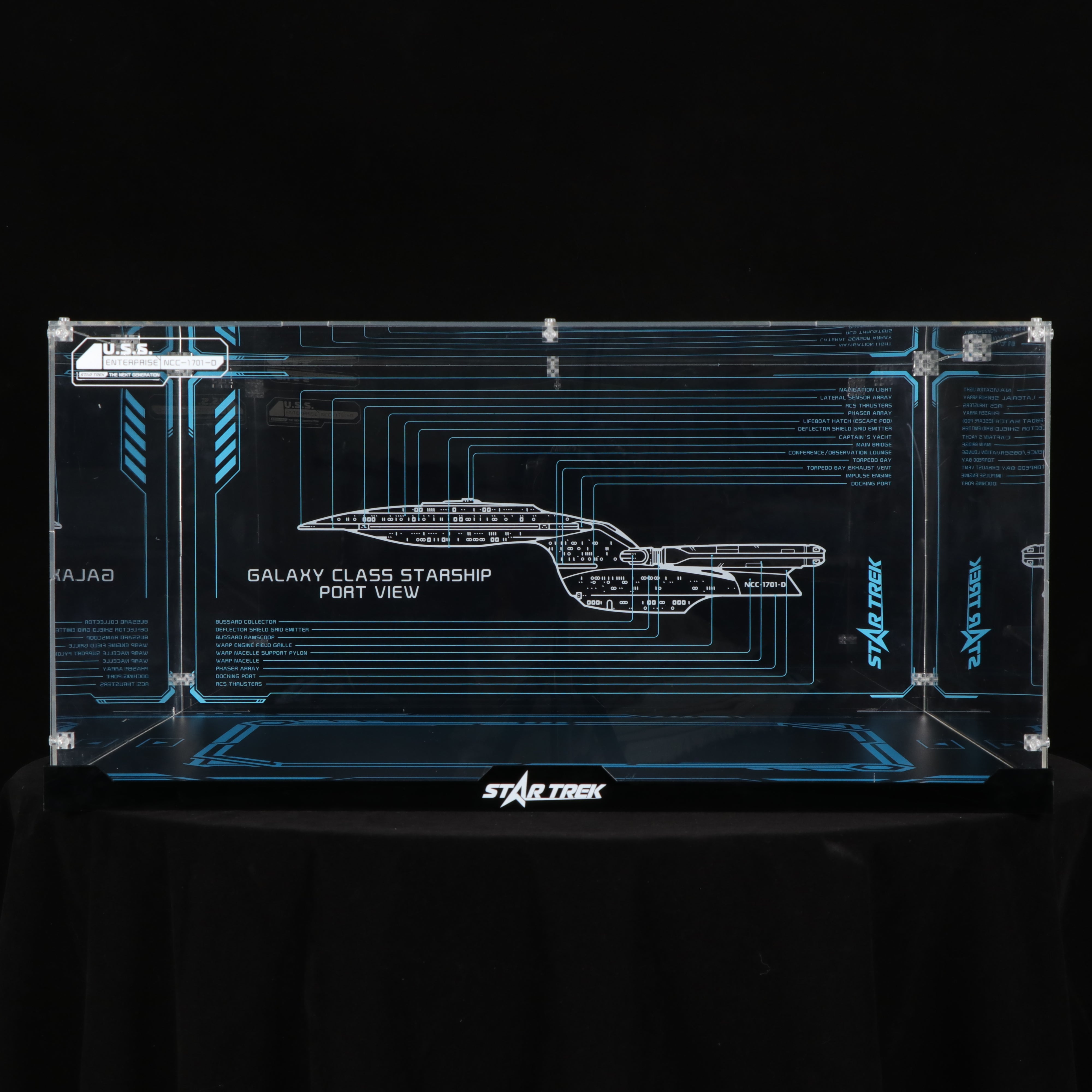 LED Light Acrylic Display Case for LEGO® Icons 10356 Star Trek: U.S.S. Enterprise NCC-1701-D™ (LEGO® Set Not Included).