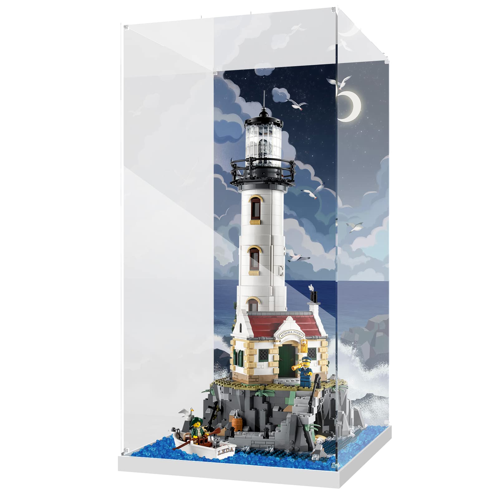 Acrylic Display Case for LEGO Ideas 21335 Motorized Lighthouse (Lego Set Not Included).