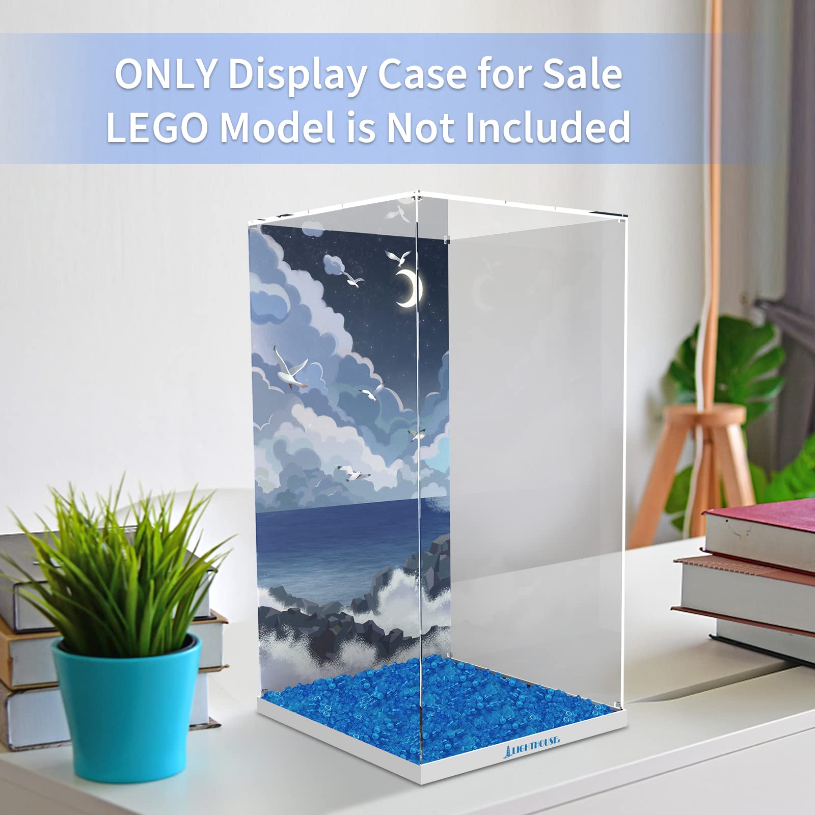 Acrylic Display Case for LEGO Ideas 21335 Motorized Lighthouse (Lego Set Not Included).