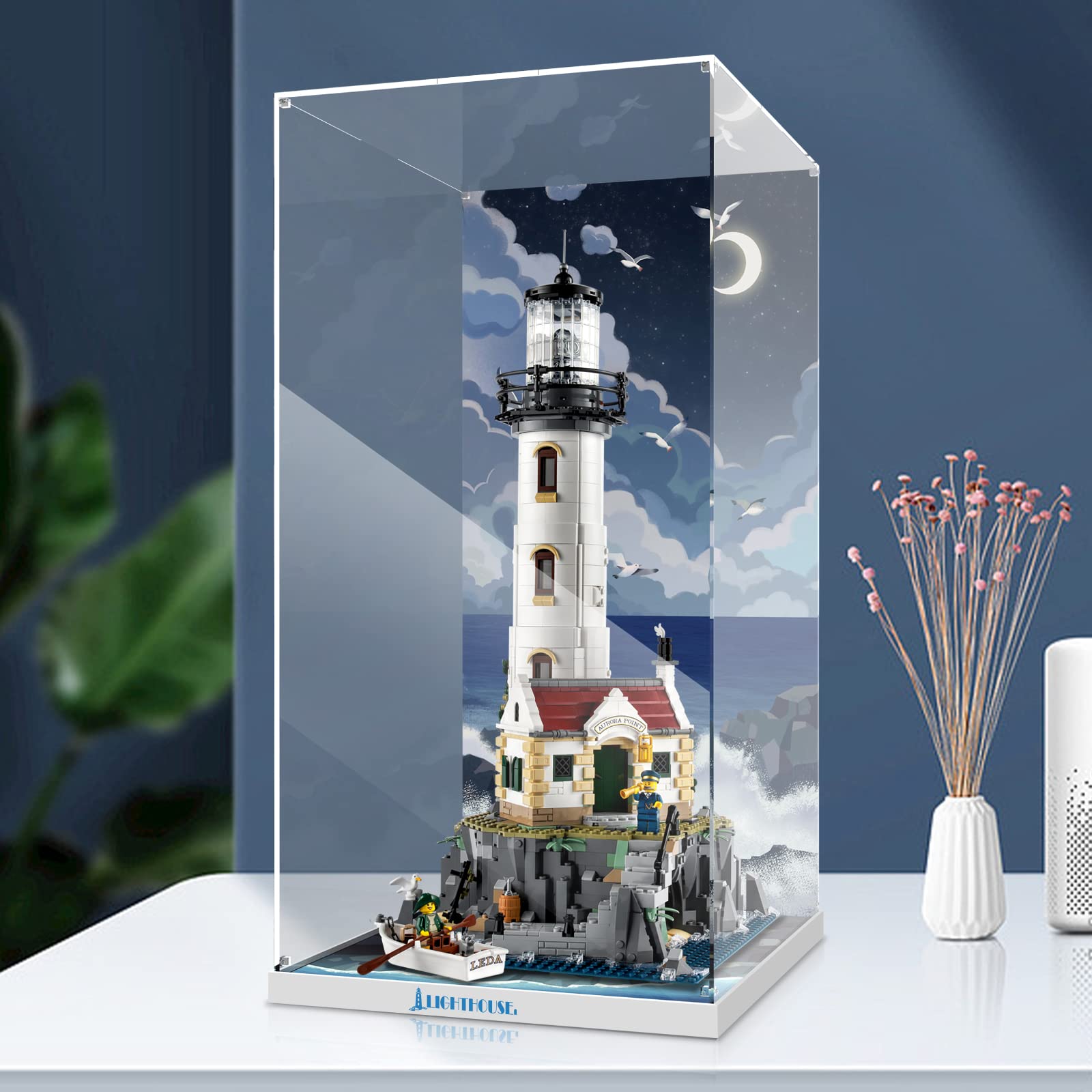 Acrylic Display Case for LEGO Ideas 21335 Motorized Lighthouse (Lego Set Not Included).