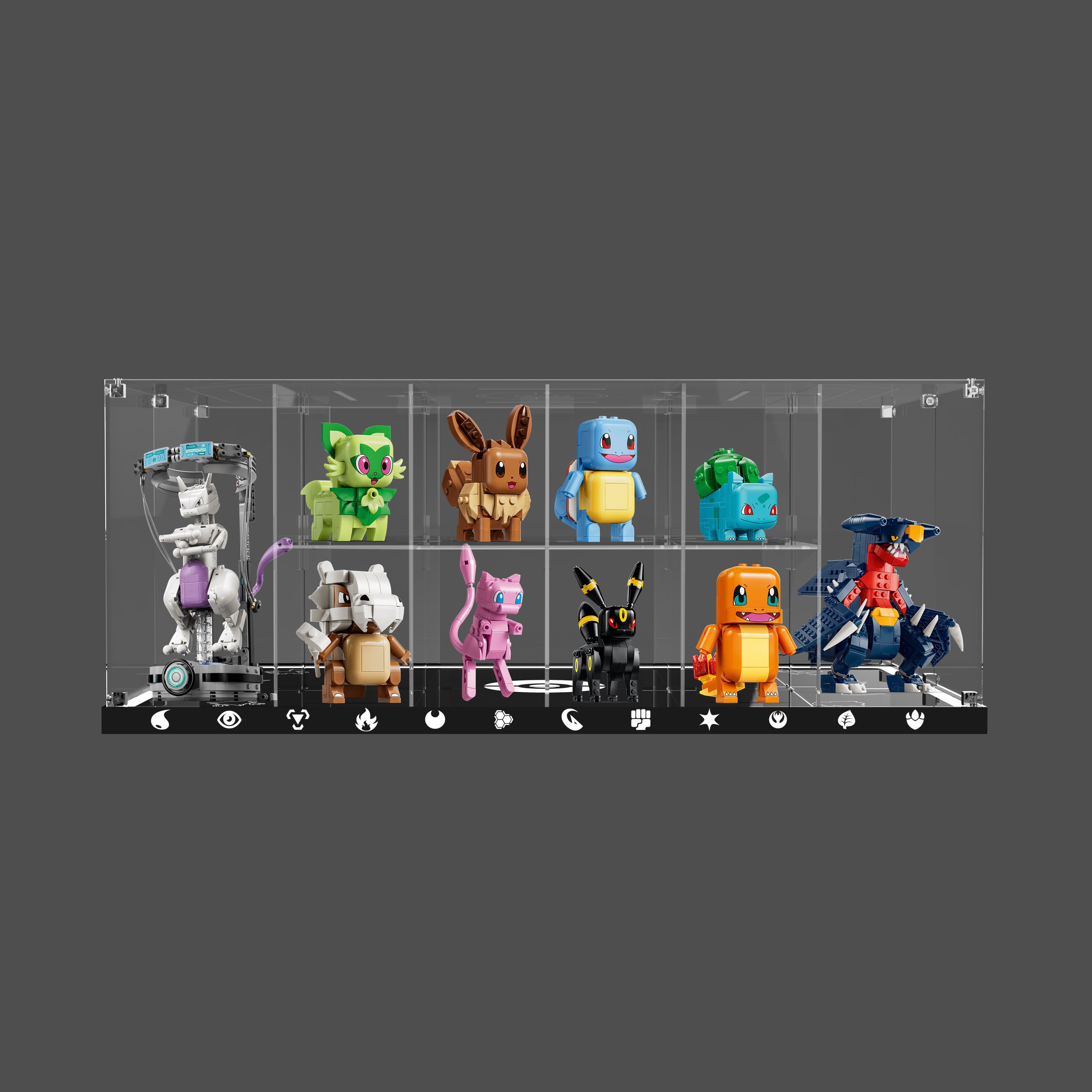 LED Light Acrylic Display Case for LEGO Pokémon™ SMART Play Collection (LEGO® Set NOT Include)