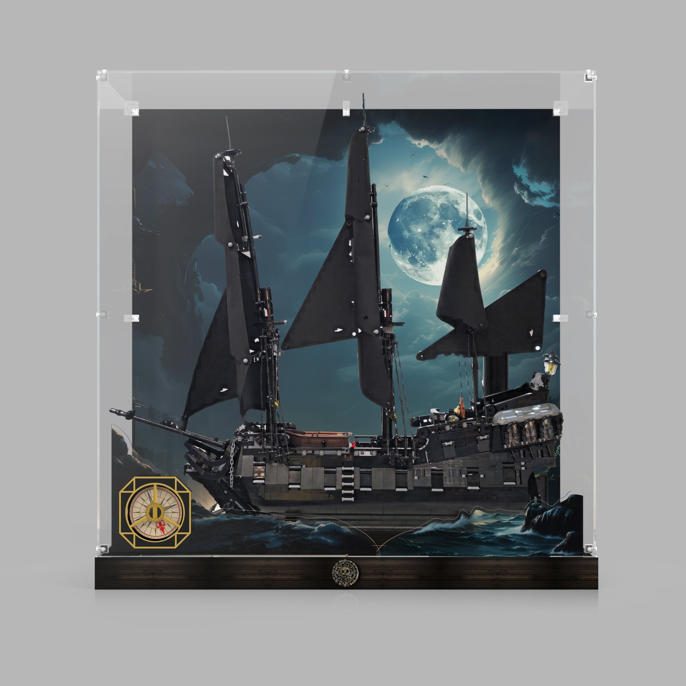 LED Light Acrylic Display Case for LEGO® Icons 10365 Captain Jack Sparrow's Pirate Ship