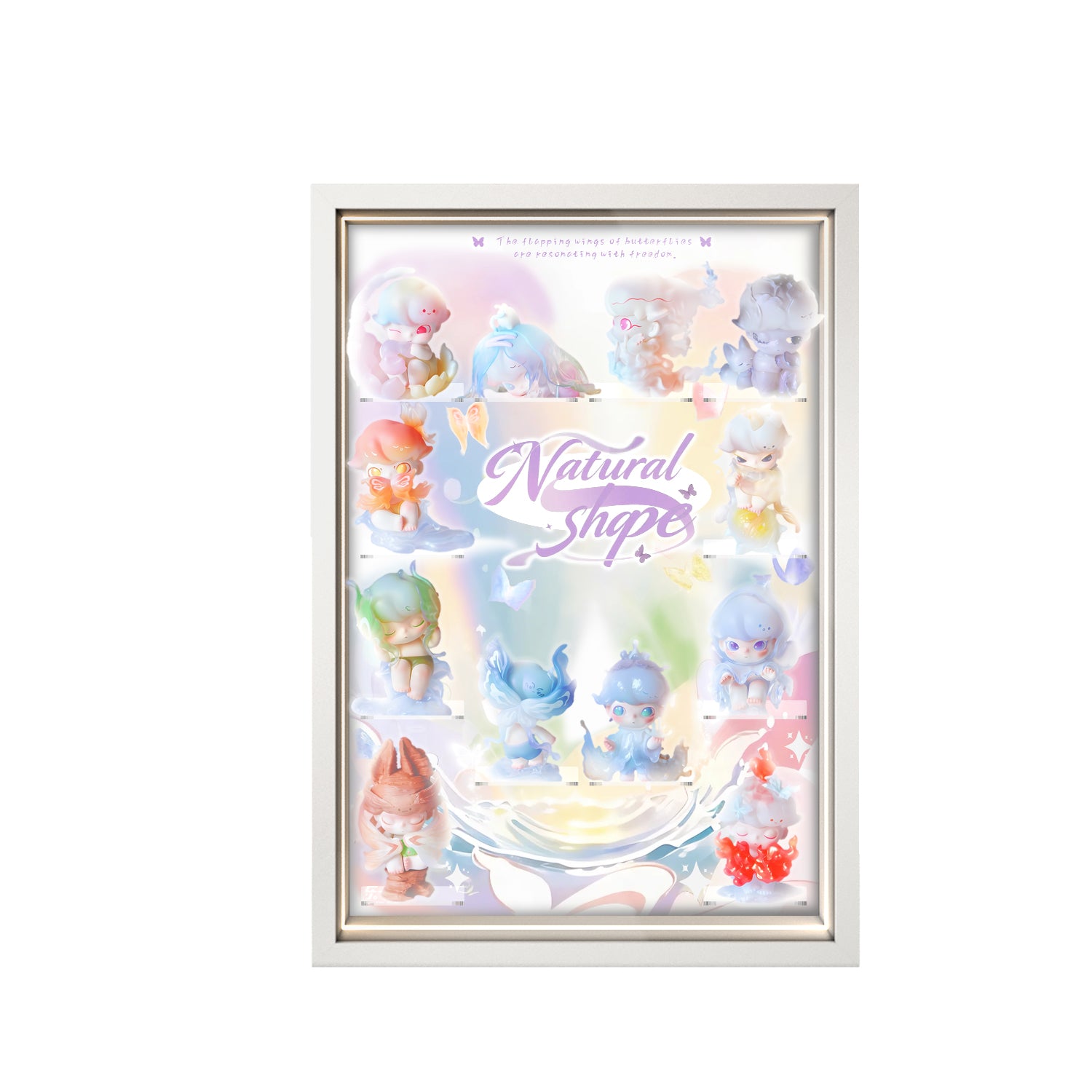 Acrylic Display Frame with LED Lights for POP MART® DIMOO "Shapes in Nature Series" (Model Not Included)