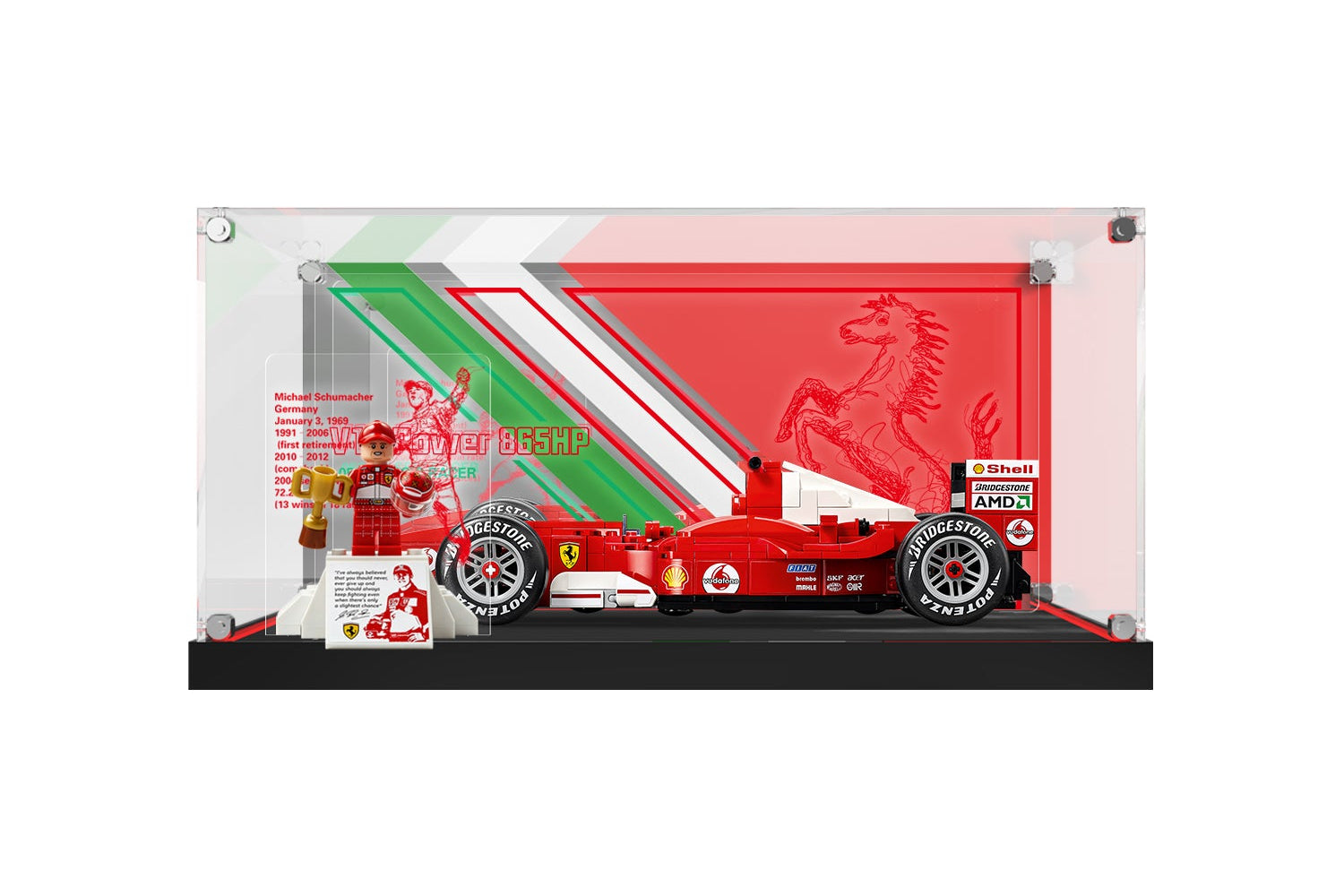 LED Light Acrylic Display Case for LEGO® Icons 11375 Ferrari F2004 F1