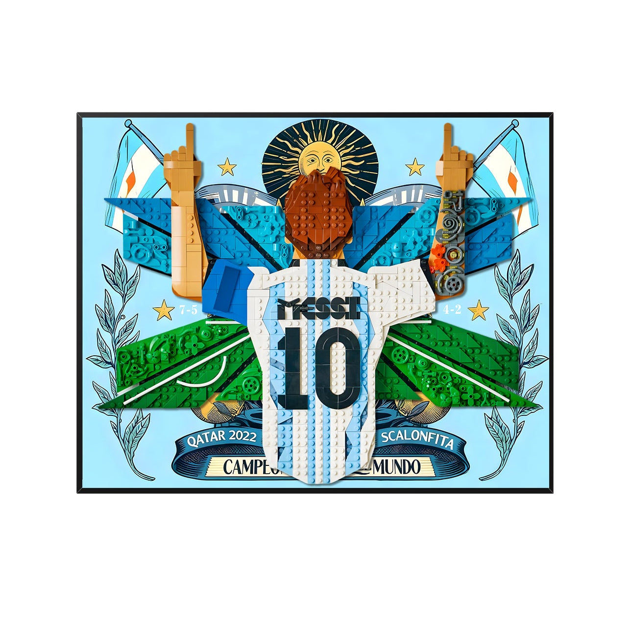 Acrylic Display Wall Mount for LEGO® Editions 43018 Lionel Messi – Celebration (LEGO® Set NOT Include)