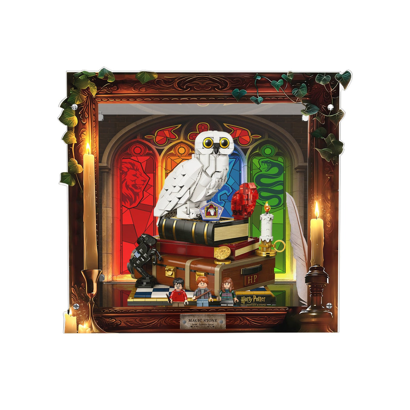 LED Light Acrylic Display Case for LEGO® Harry Potter™ 76466 Sorcerer's Stone – Collectors' Edition (LEGO® Set NOT Include)