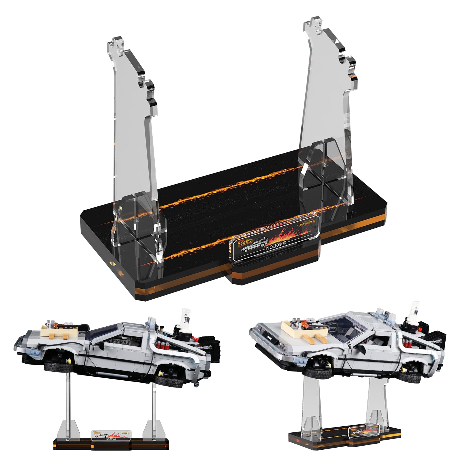 Acrylic Display Stand for Lego Icons 10300 Back to the Future (Lego set Not Included)