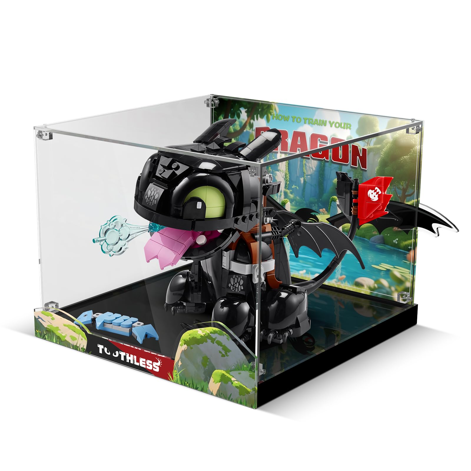 Acrylic Display Case for Lego Icons 10375 How to Train Your Dragon: Toothless (Lego set not included)