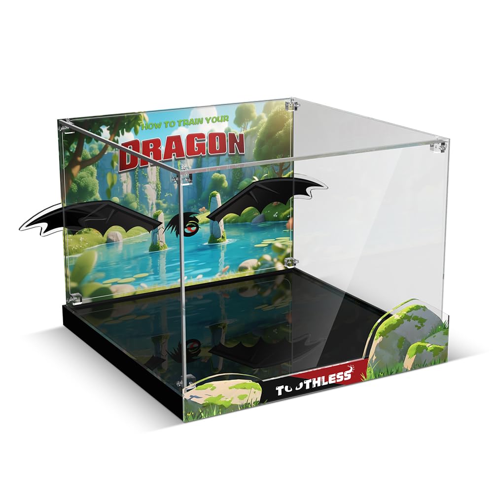 Acrylic Display Case for Lego Icons 10375 How to Train Your Dragon: Toothless (Lego set not included)