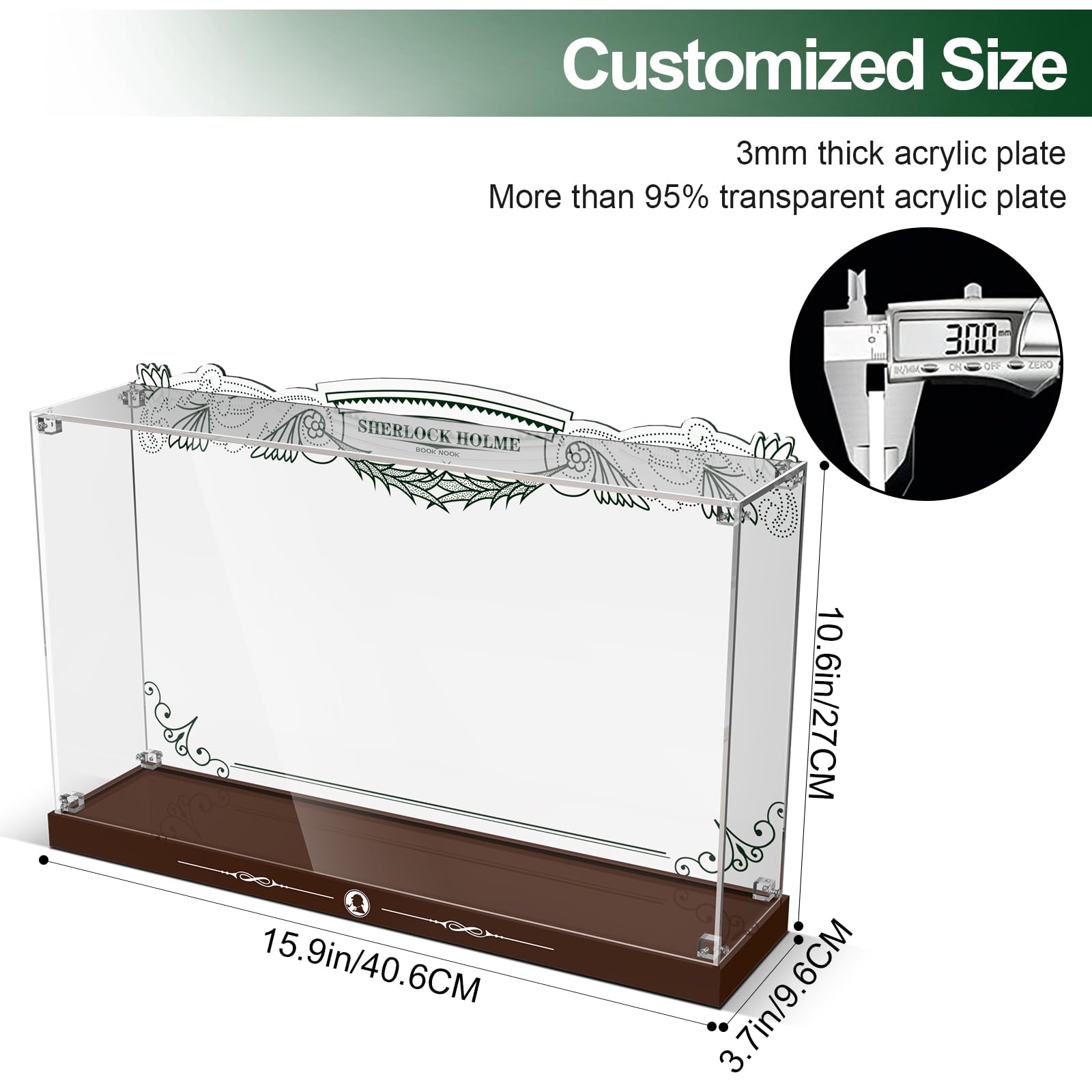 Acrylic Display Case for Lego Icons 10351 Sherlock Holmes Book Nook (Lego set Not Included)