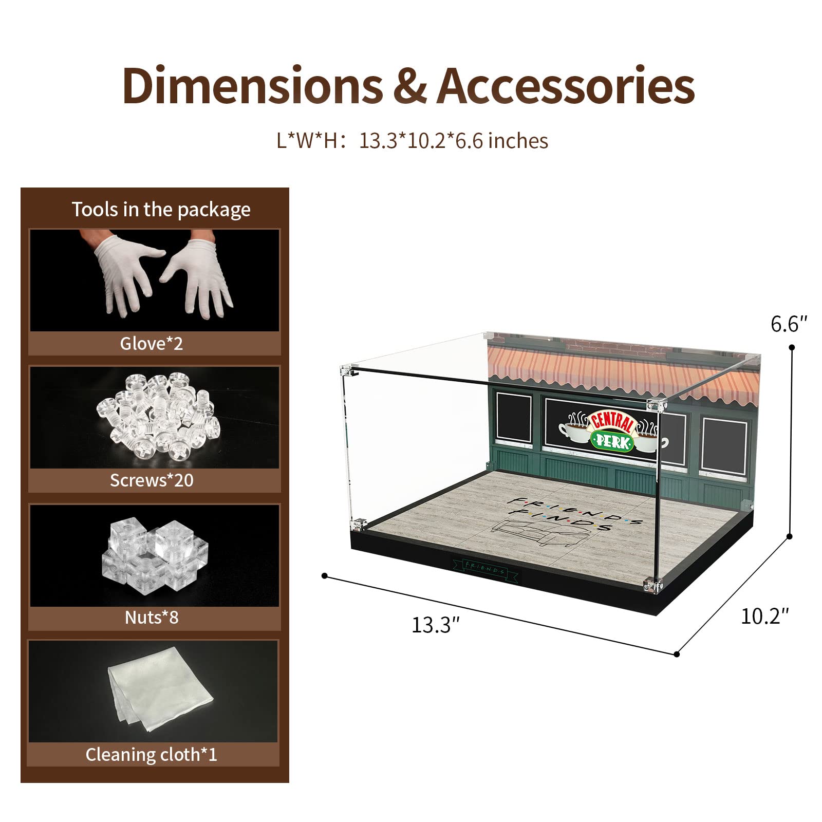 Acrylic Display Case for LEGO Ideas 21319 Central Perk (Lego set not included).