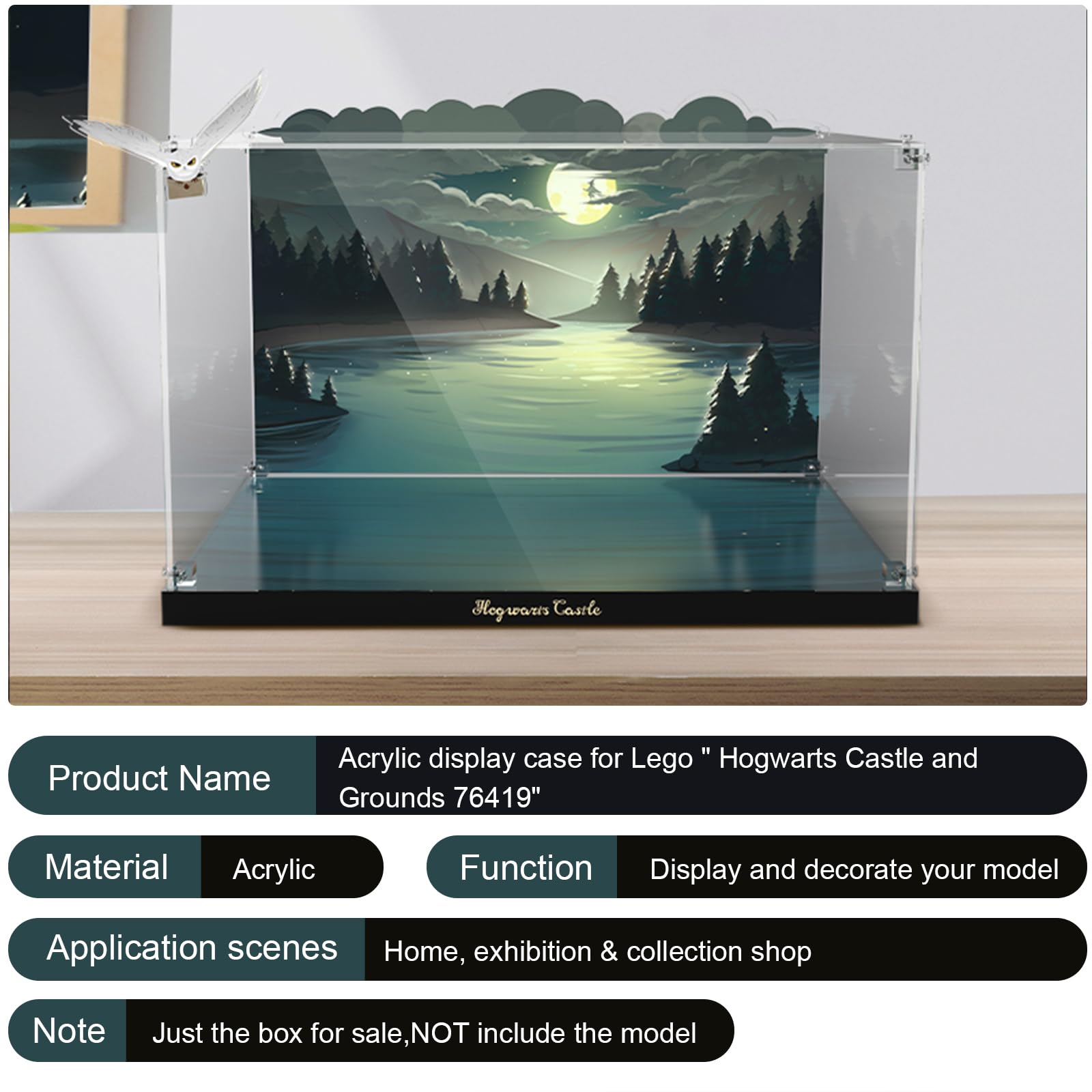 Acrylic Display Case for Lego Harry Potter 76419 Harry Potter Hogwarts Castle and Grounds (Lego set Not Included)