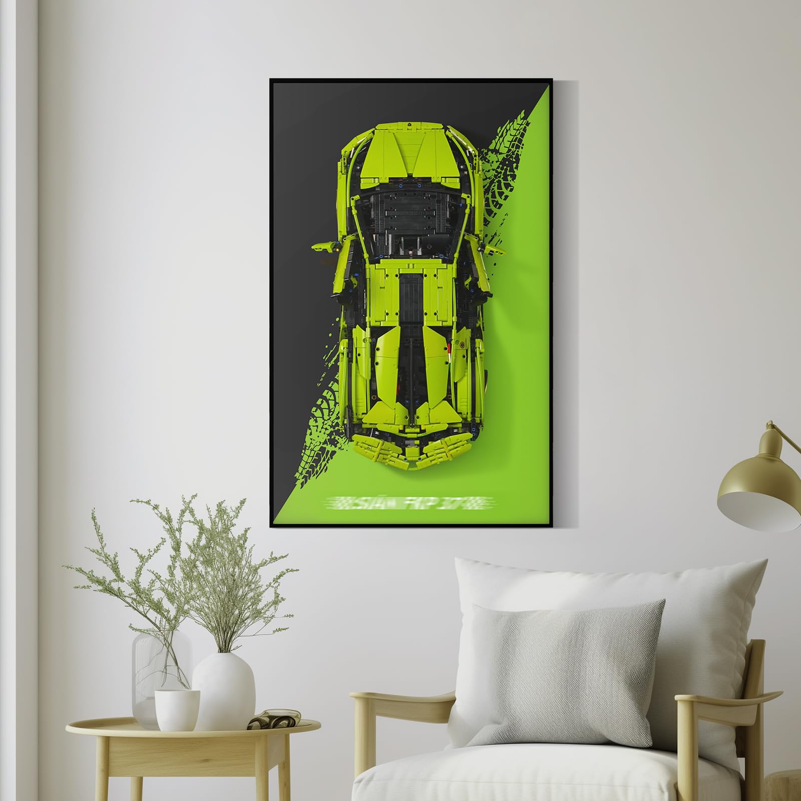 Display Wall Mount for Lego Technic 42115 Lamborghini Sián FKP 37 Race Car (Lego Set Not Included)