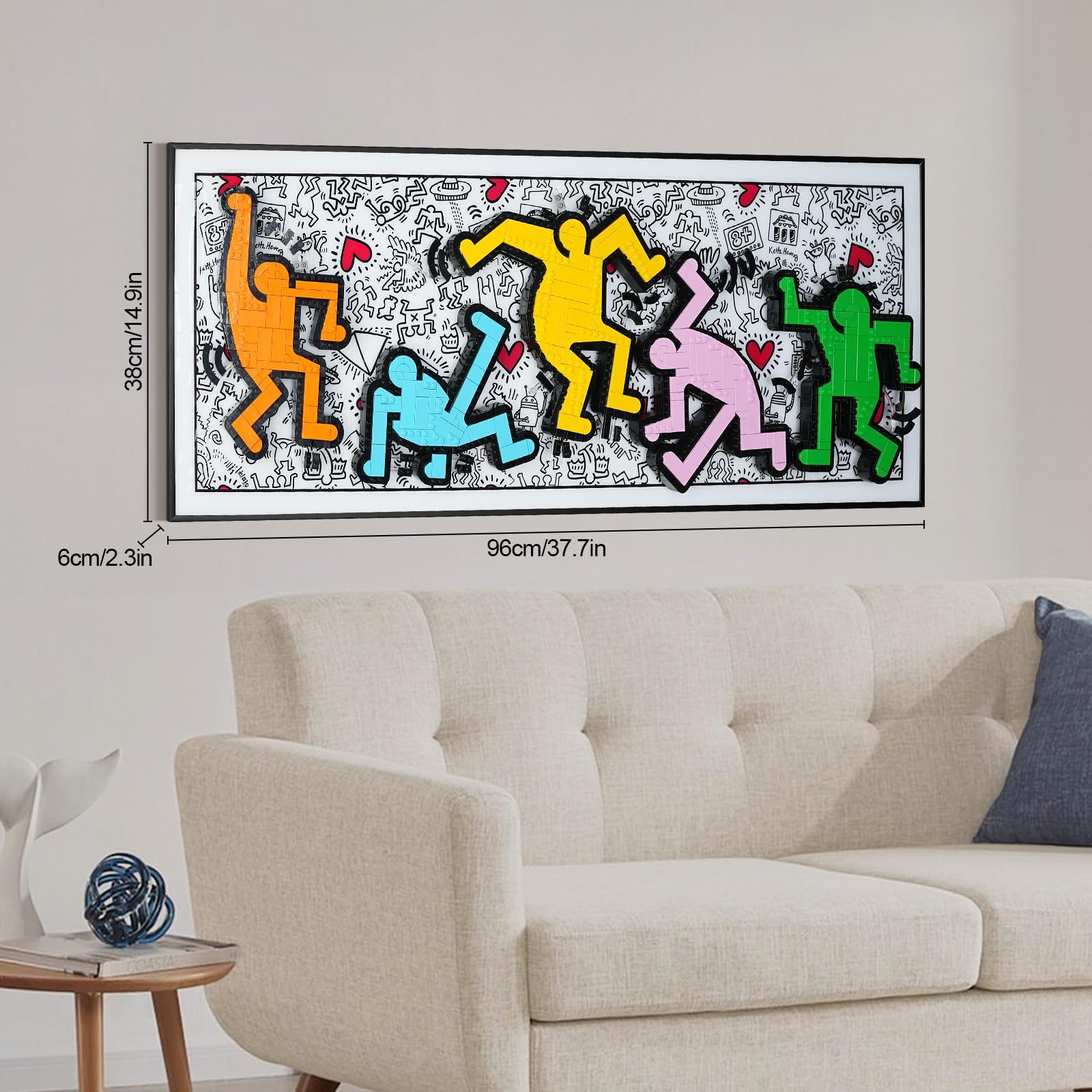 Acrylic Display Wall Mount for Lego Art 31216 Keith Haring Dancing Figures