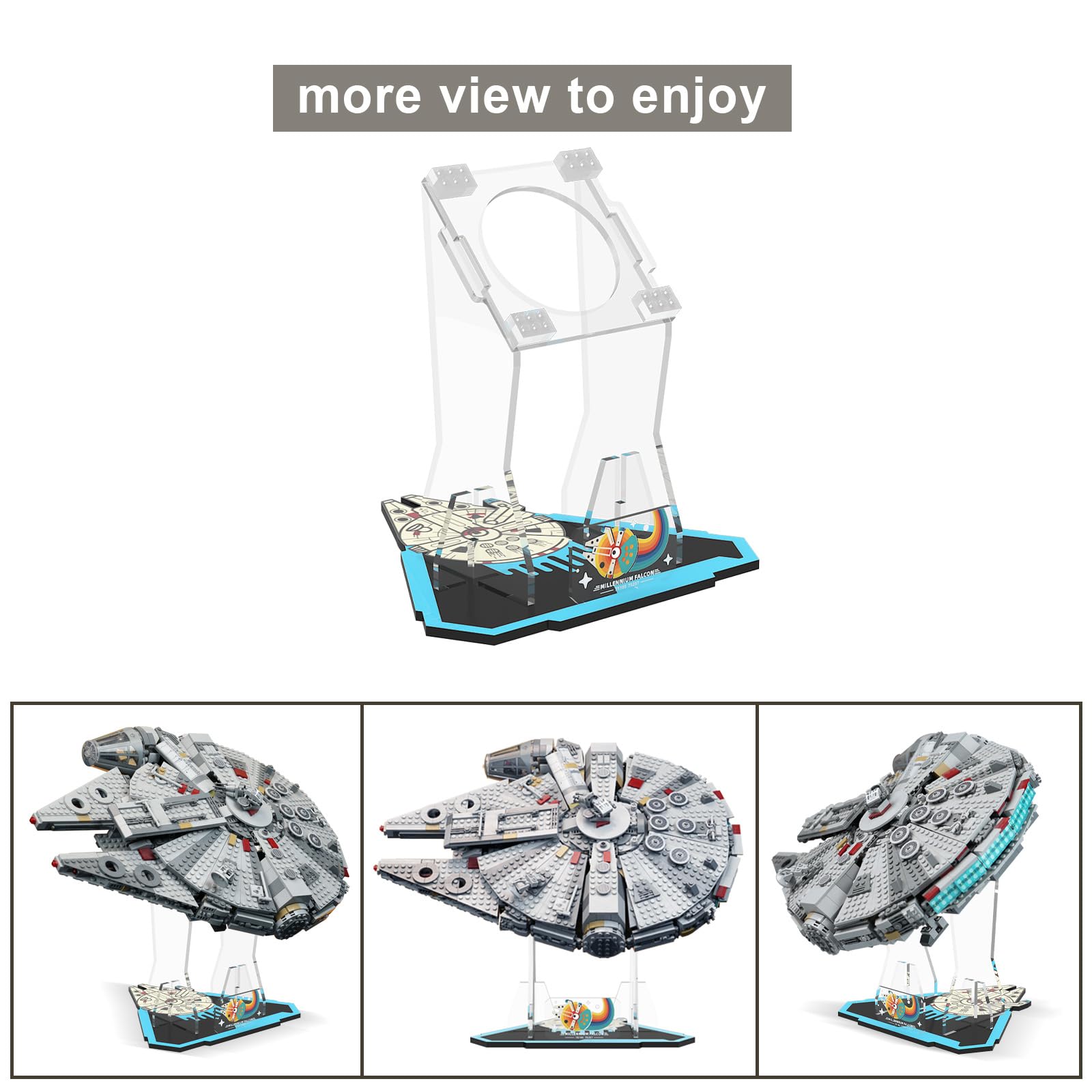 Acrylic Display Stand for Lego 75257/75105 Star Wars Millennium Falcon (Lego set Not Included)